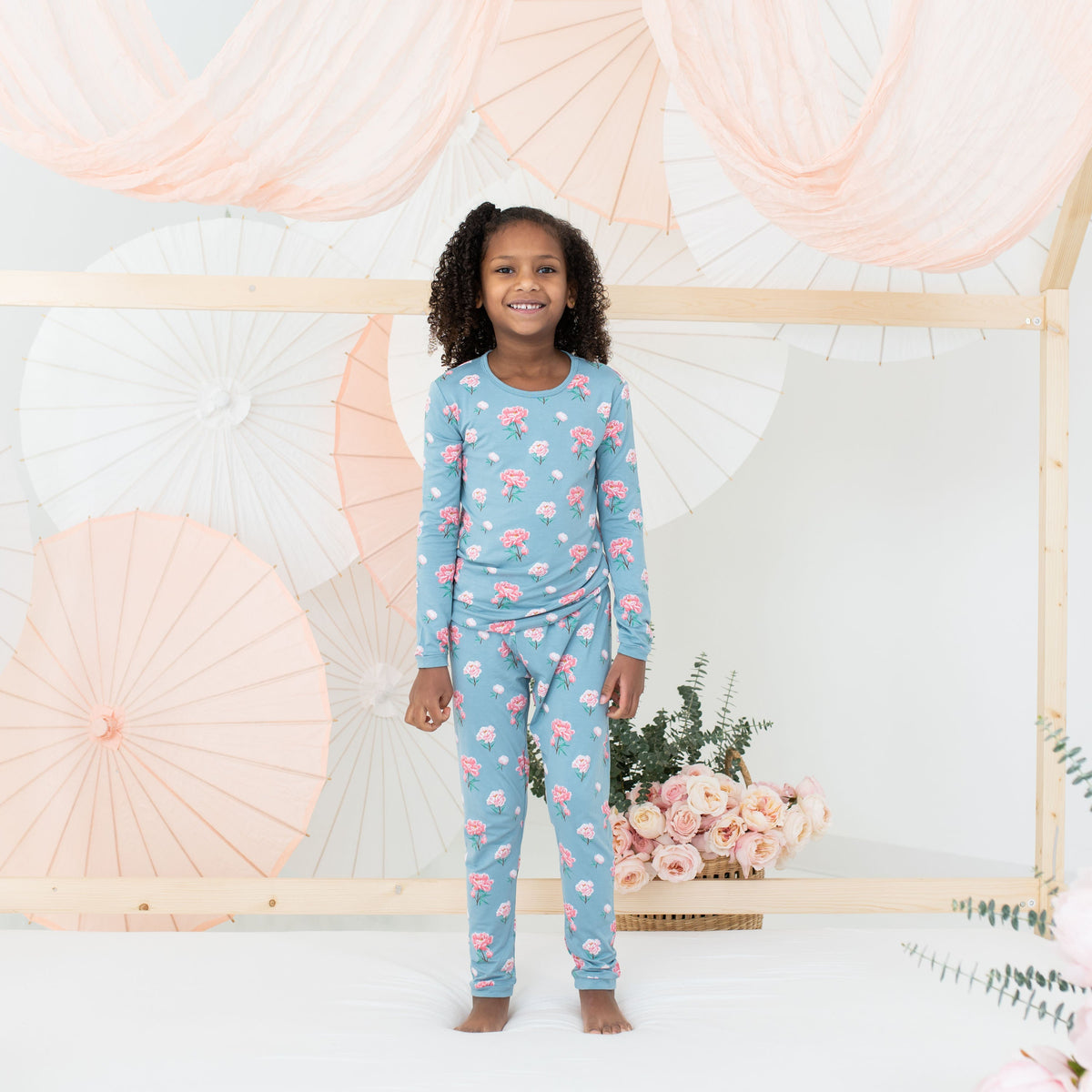 Long Sleeve Pyjamas in Peony