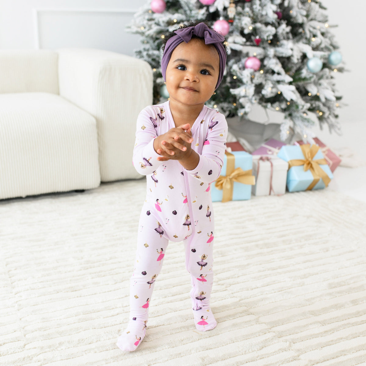 Zippered Sleepsuit in Sugar Plum