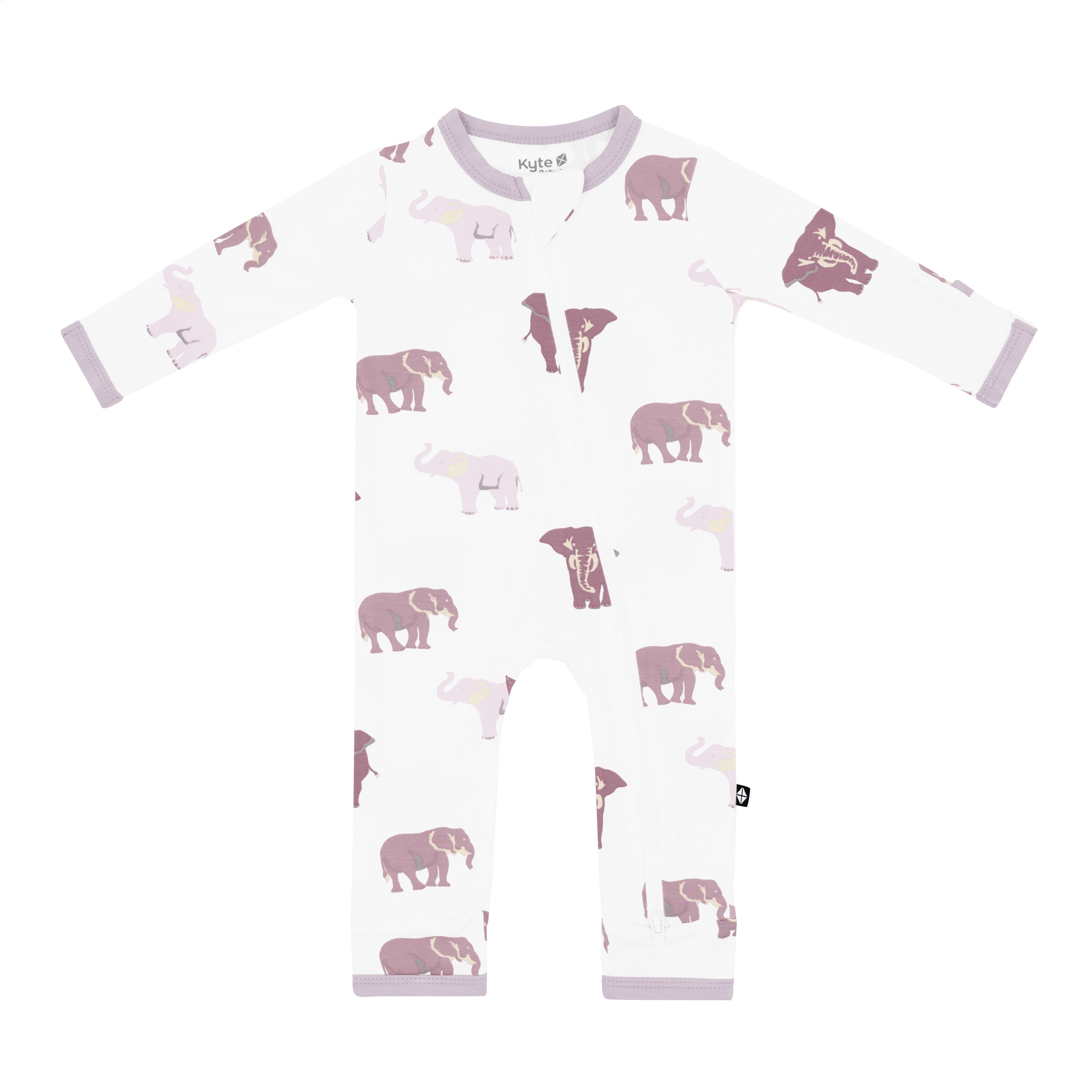 Zippered Footless Sleepsuit in Elephant