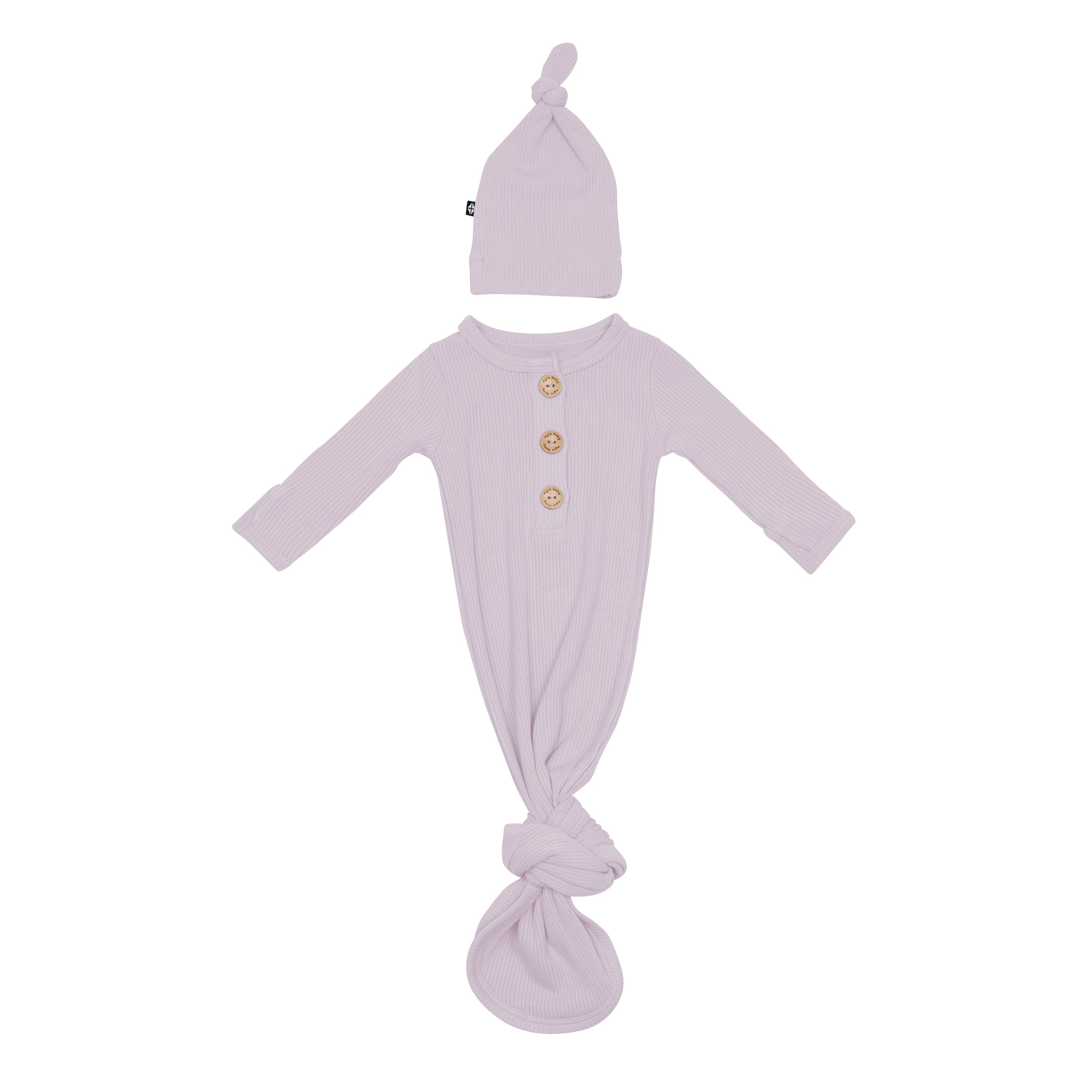 Kyte Baby Knotted Gown with Hat Set - Wisteria Kyte Baby Knotted Gown with Hat Set - Wisteria