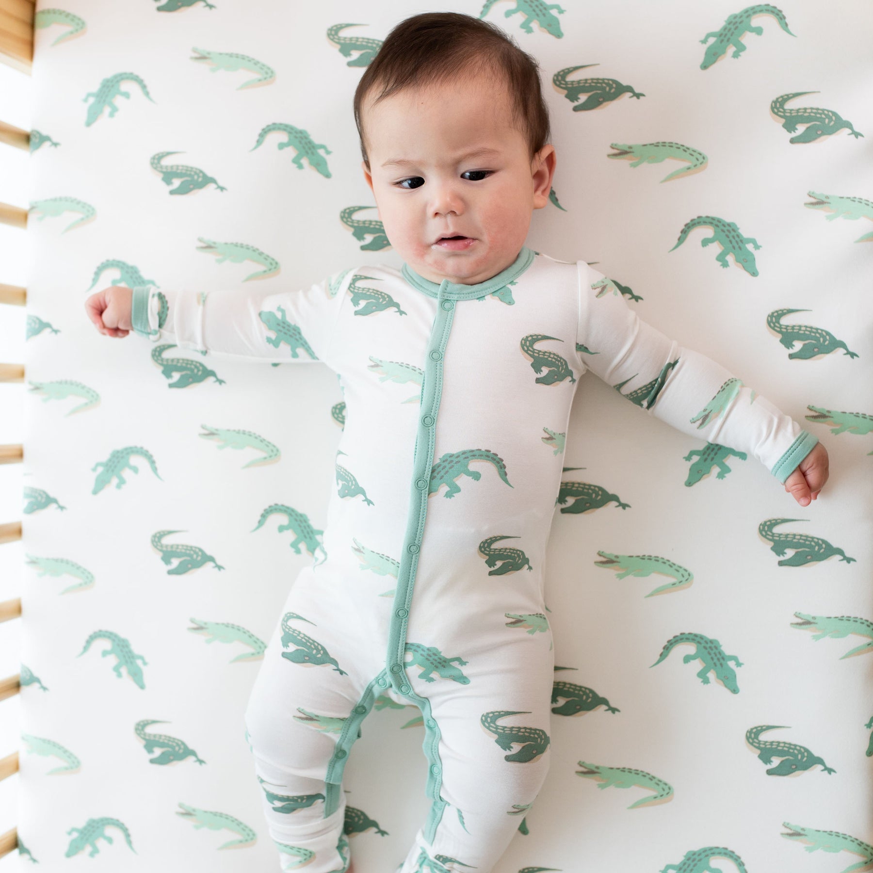 Cot Sheet in Crocodile