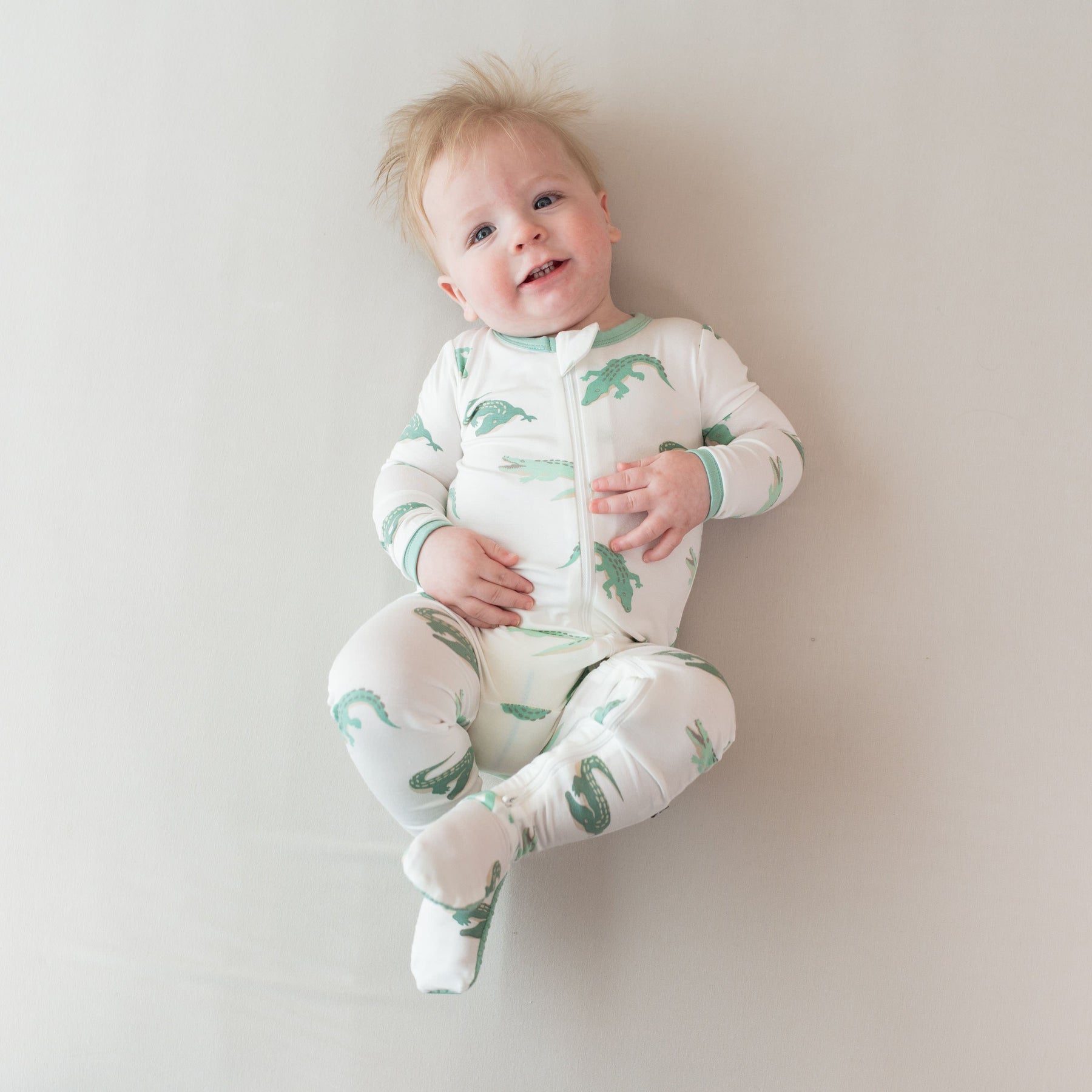 Zippered Sleepsuit in Crocodile