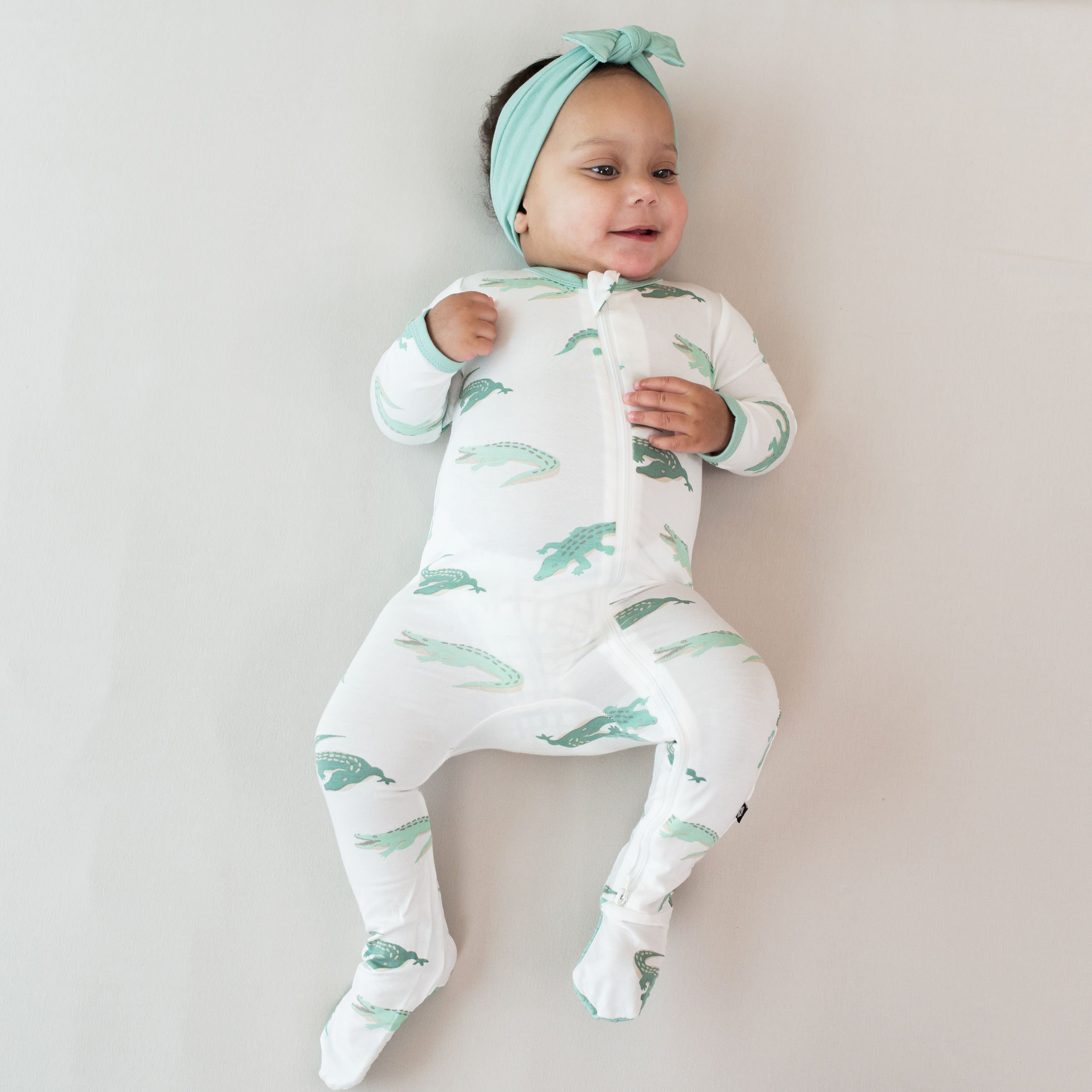 Zippered Sleepsuit in Crocodile