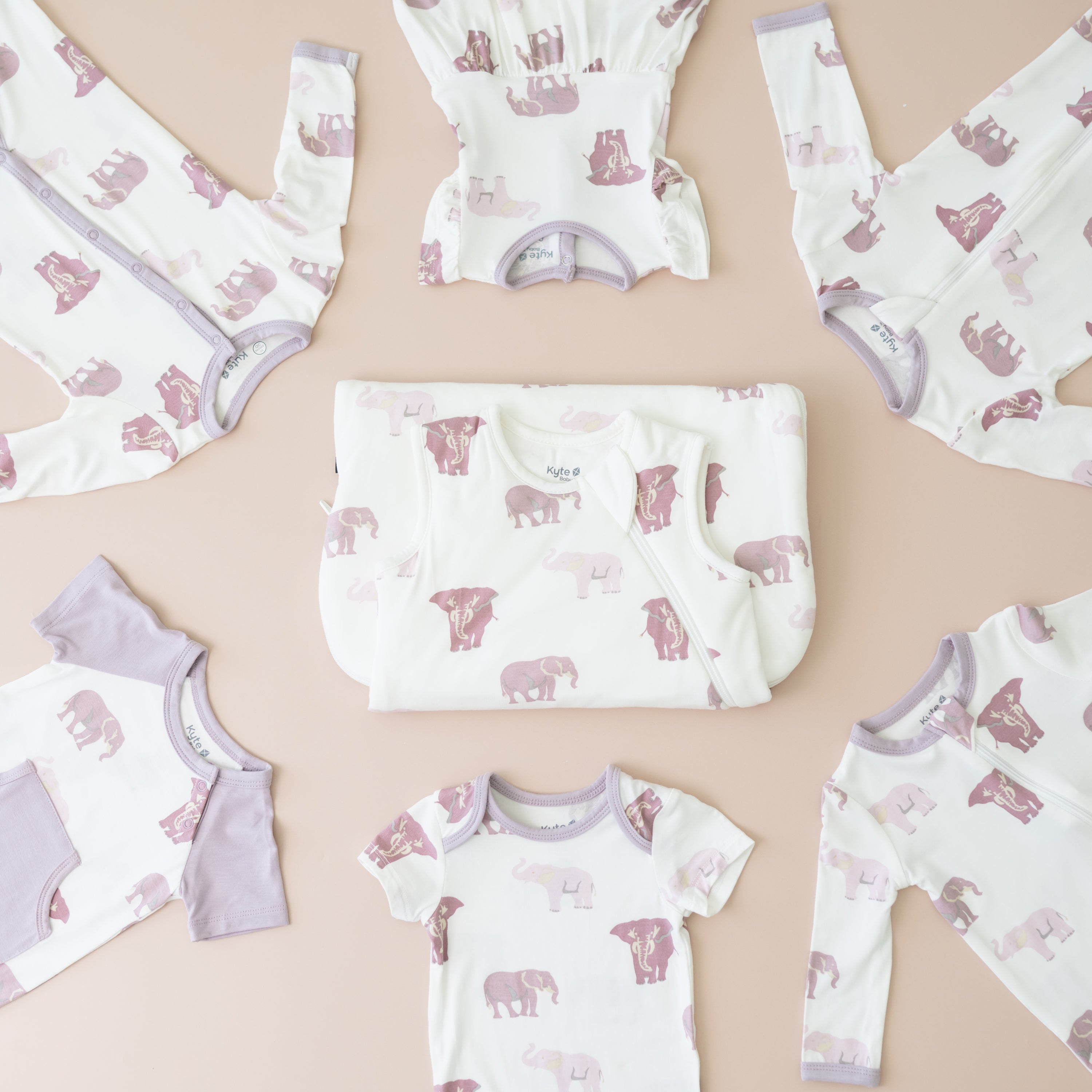 Zippered Footless Sleepsuit in Elephant