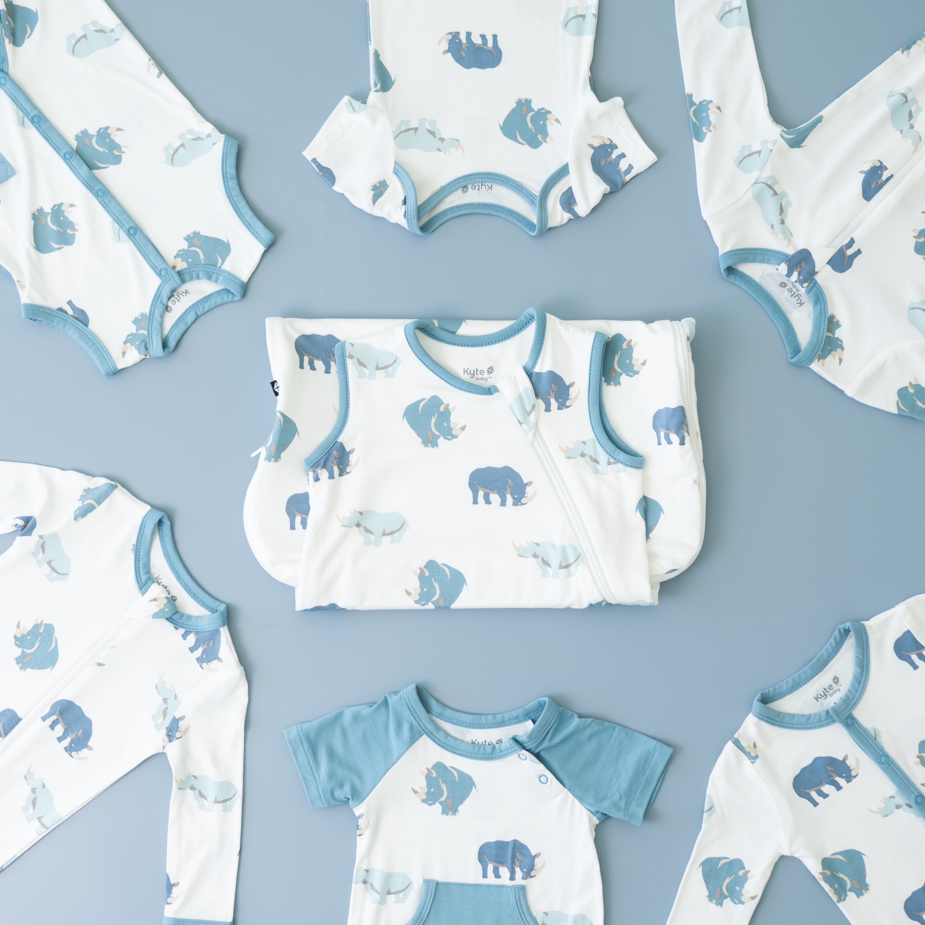 Zippered Sleepsuit in Rhino