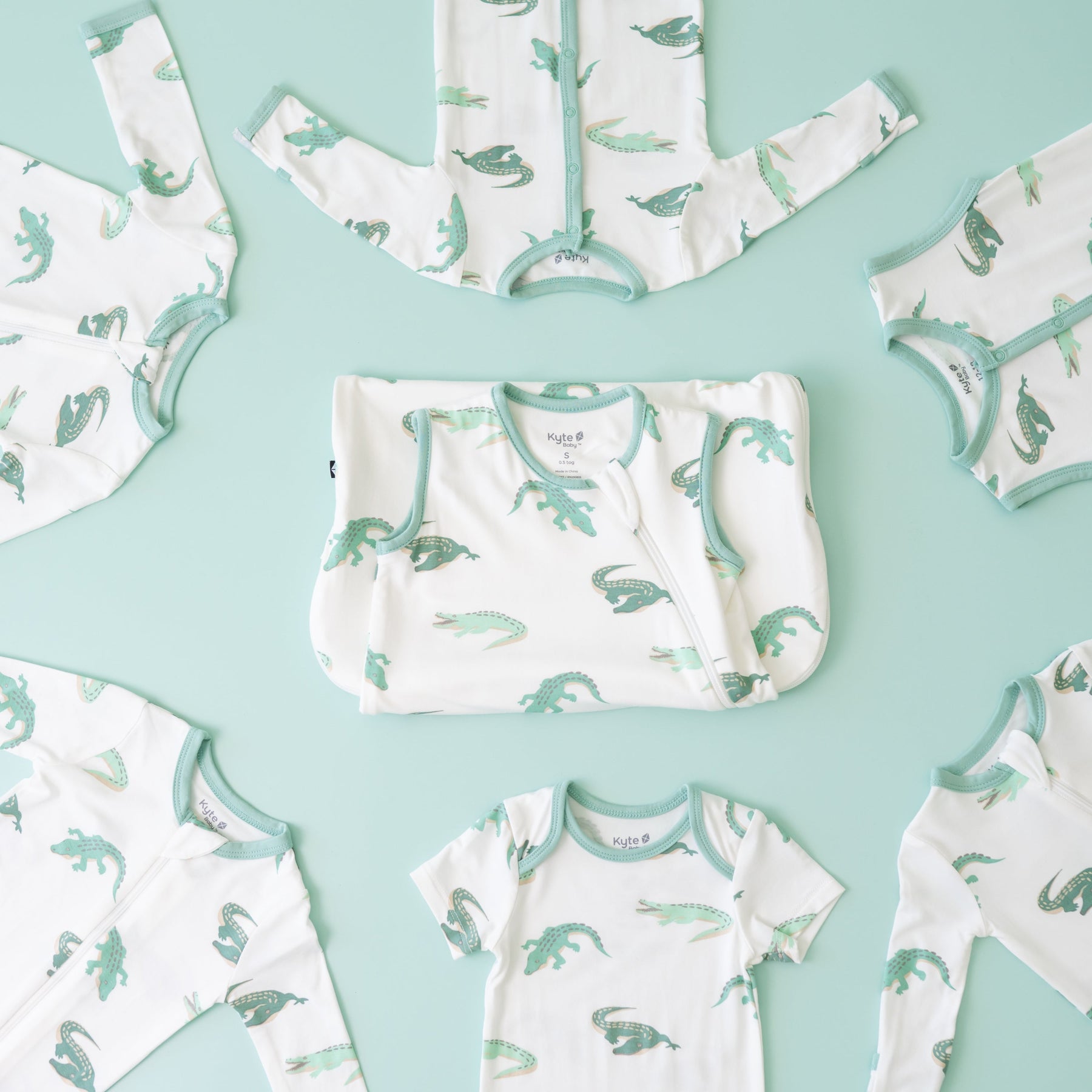 Zippered Sleepsuit in Crocodile