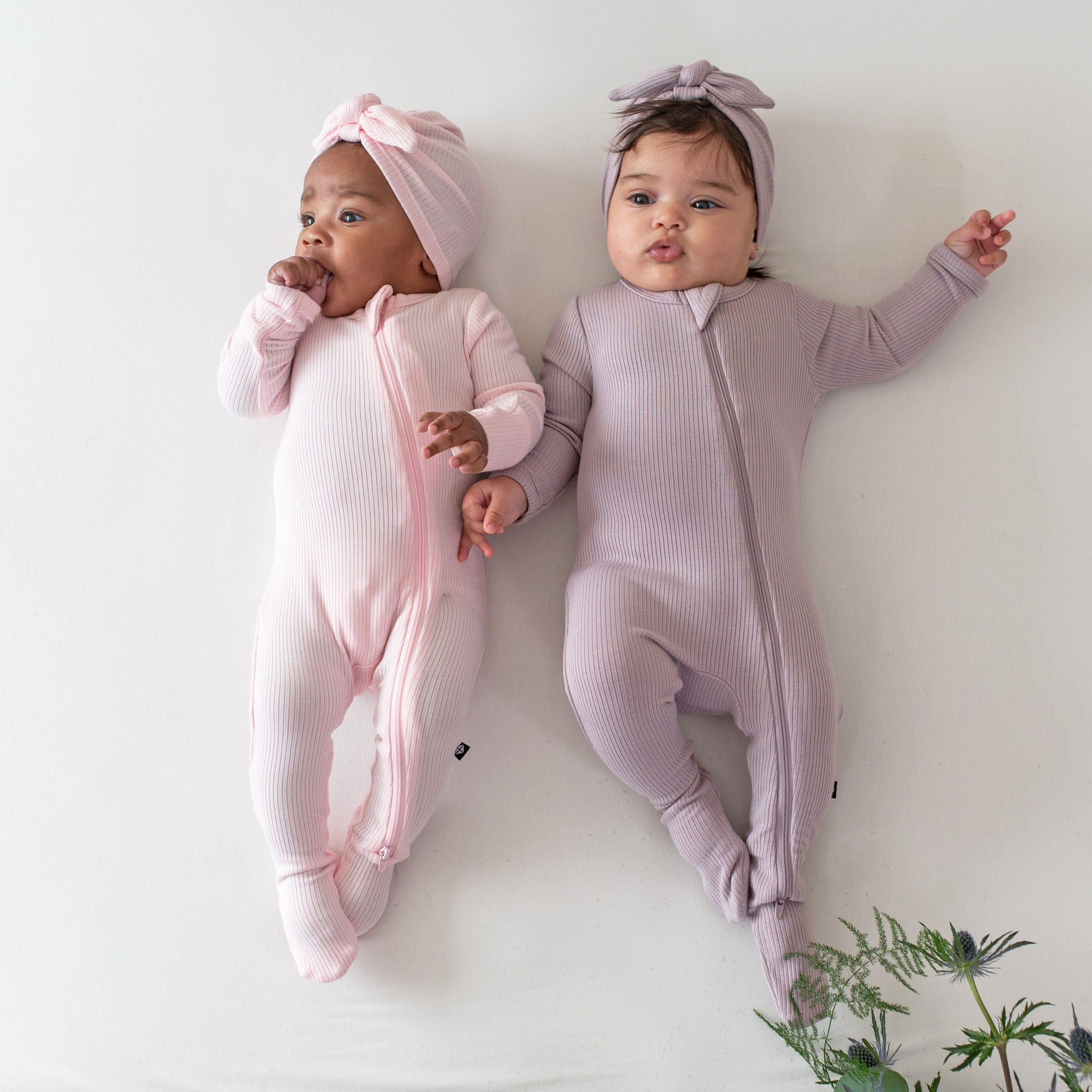 Ribbed Zippered Sleepsuit in Sakura