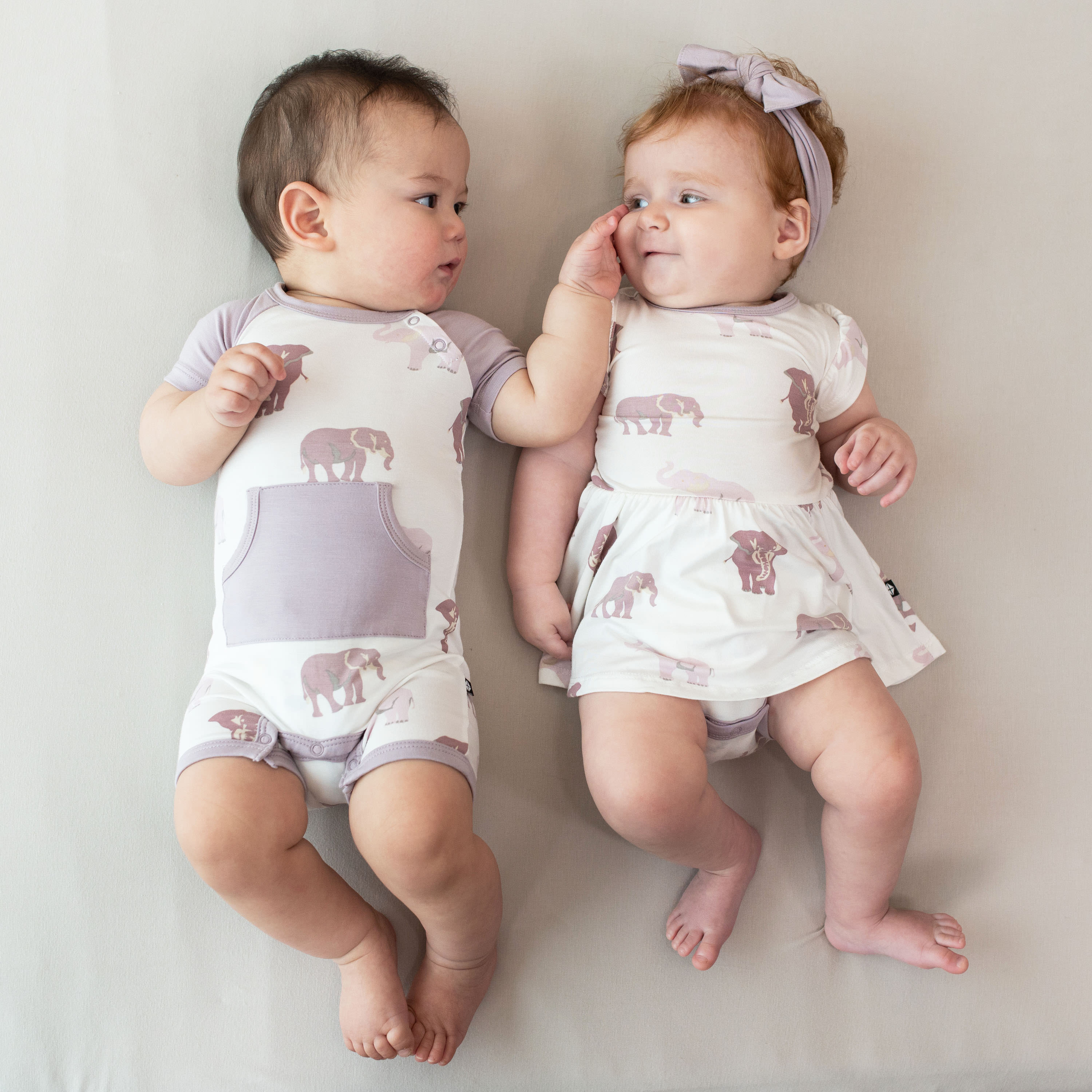 Pocket Romper in Elephant
