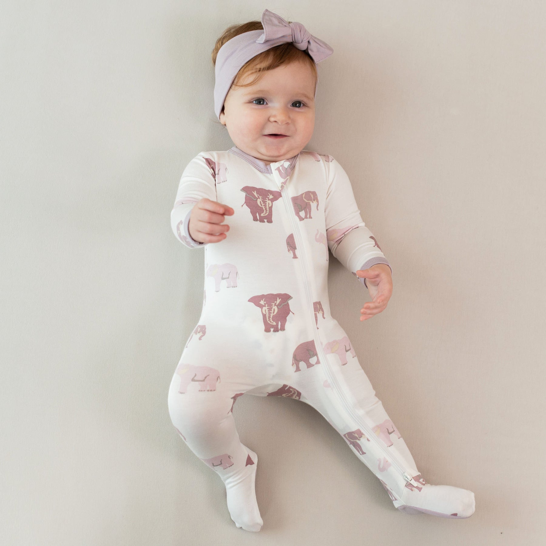 Zippered Sleepsuit in Elephant