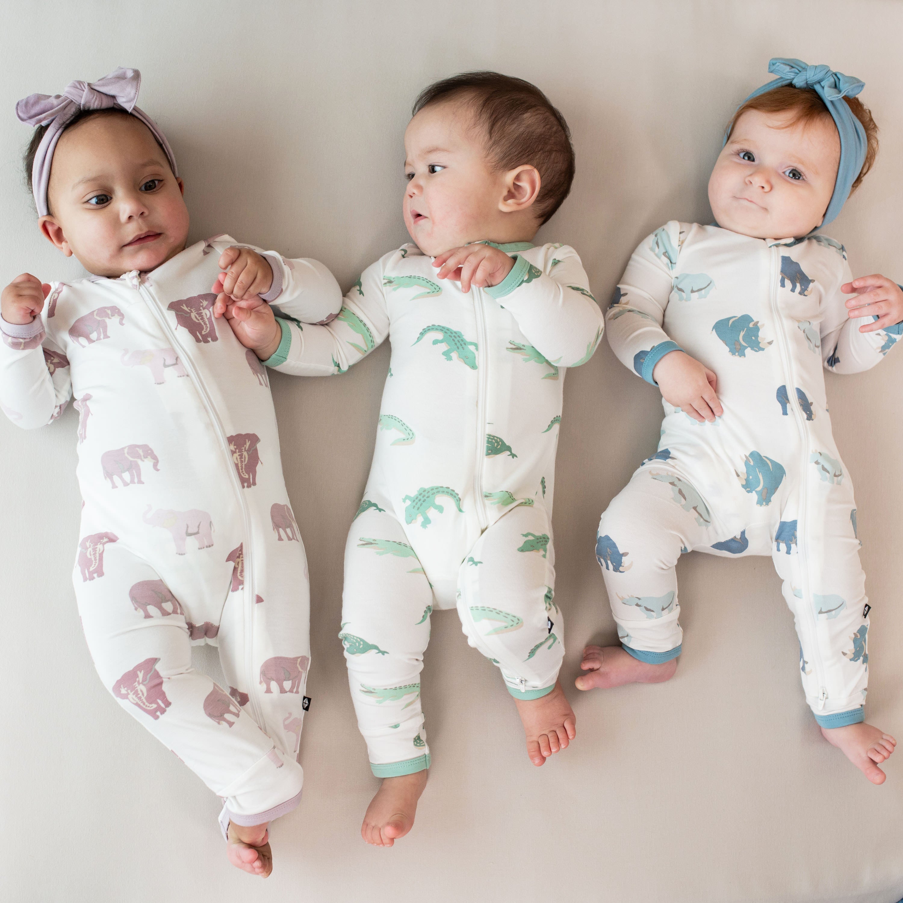 Zippered Footless Sleepsuit in Crocodile