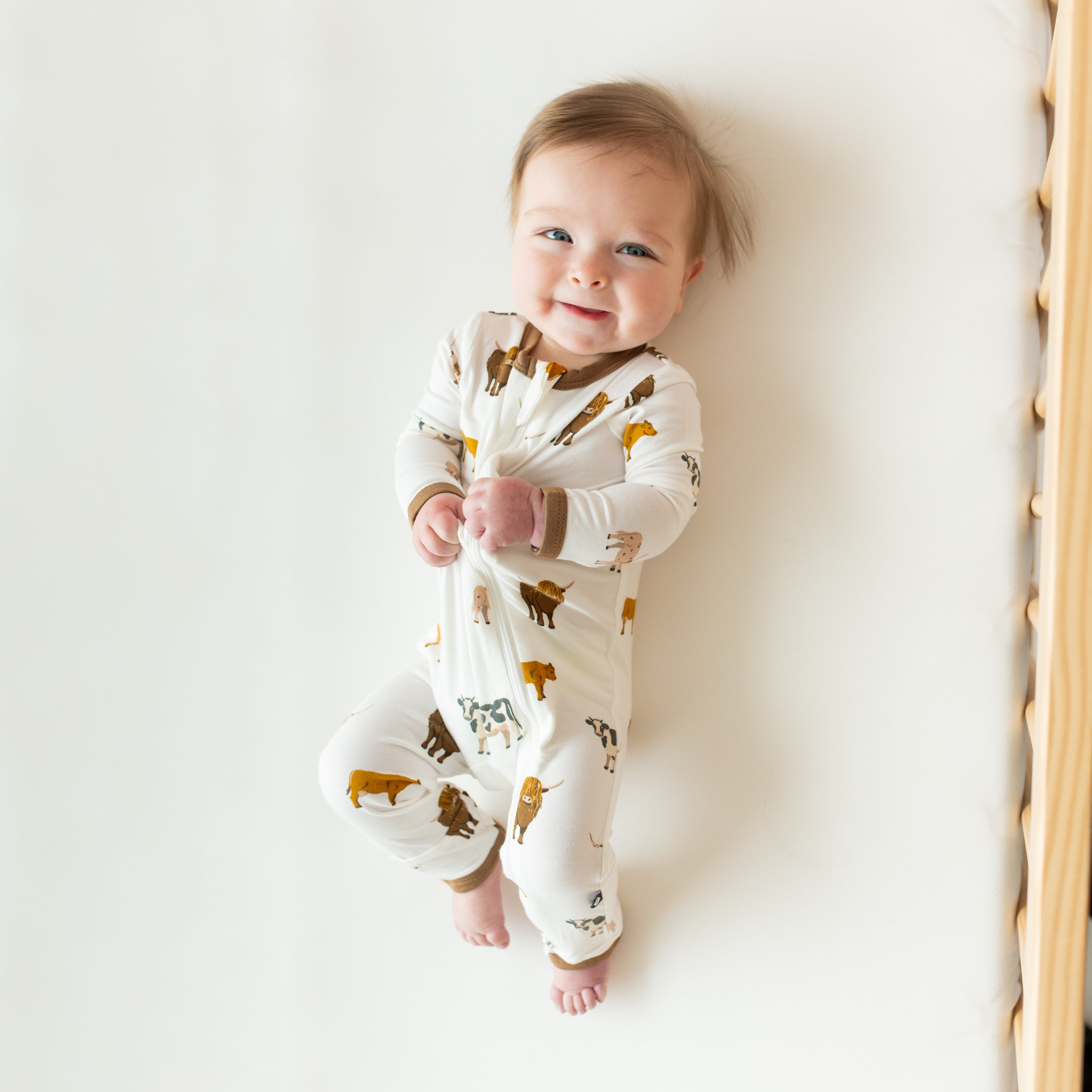 Zippered Footless Sleepsuit in Moo