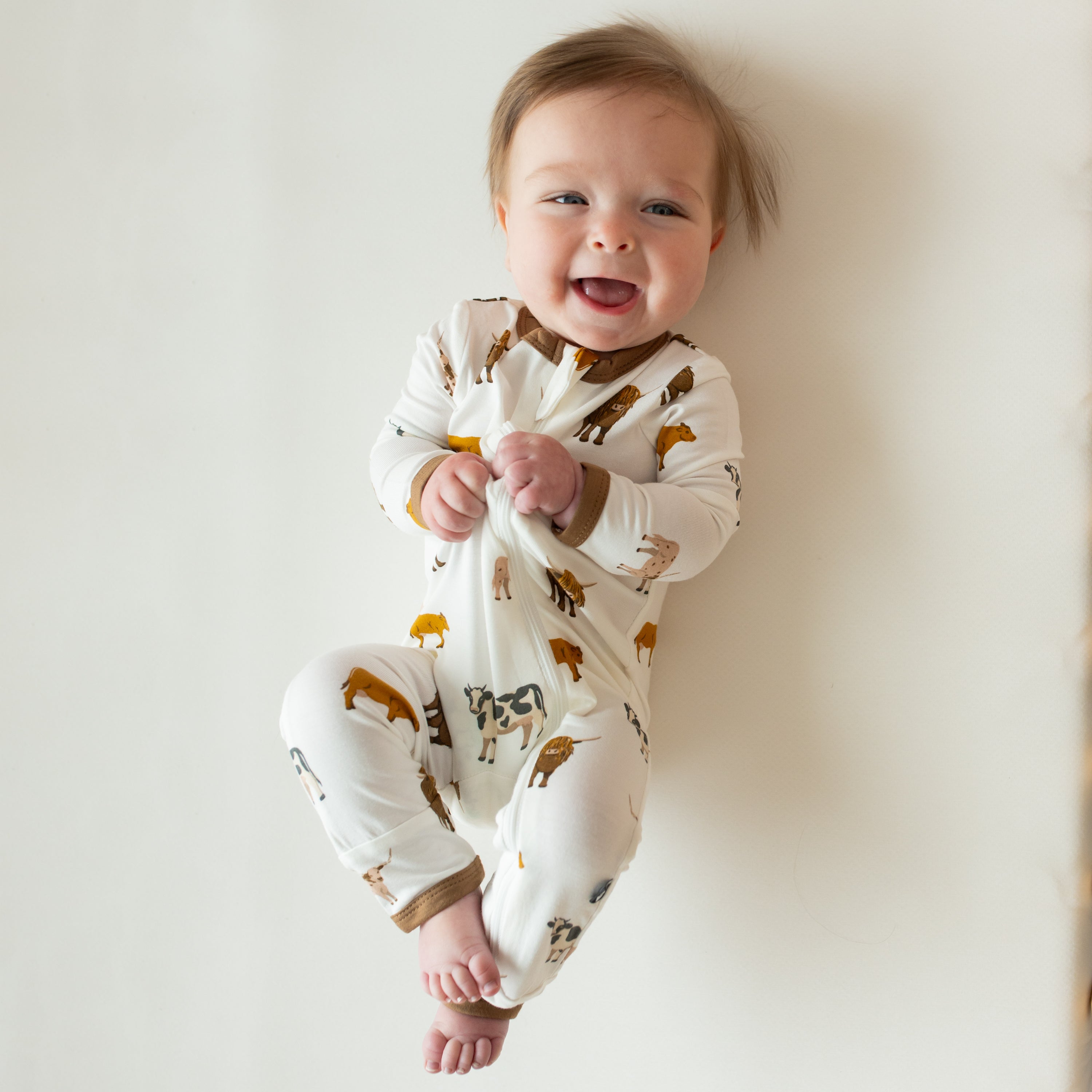 Zippered Footless Sleepsuit in Moo