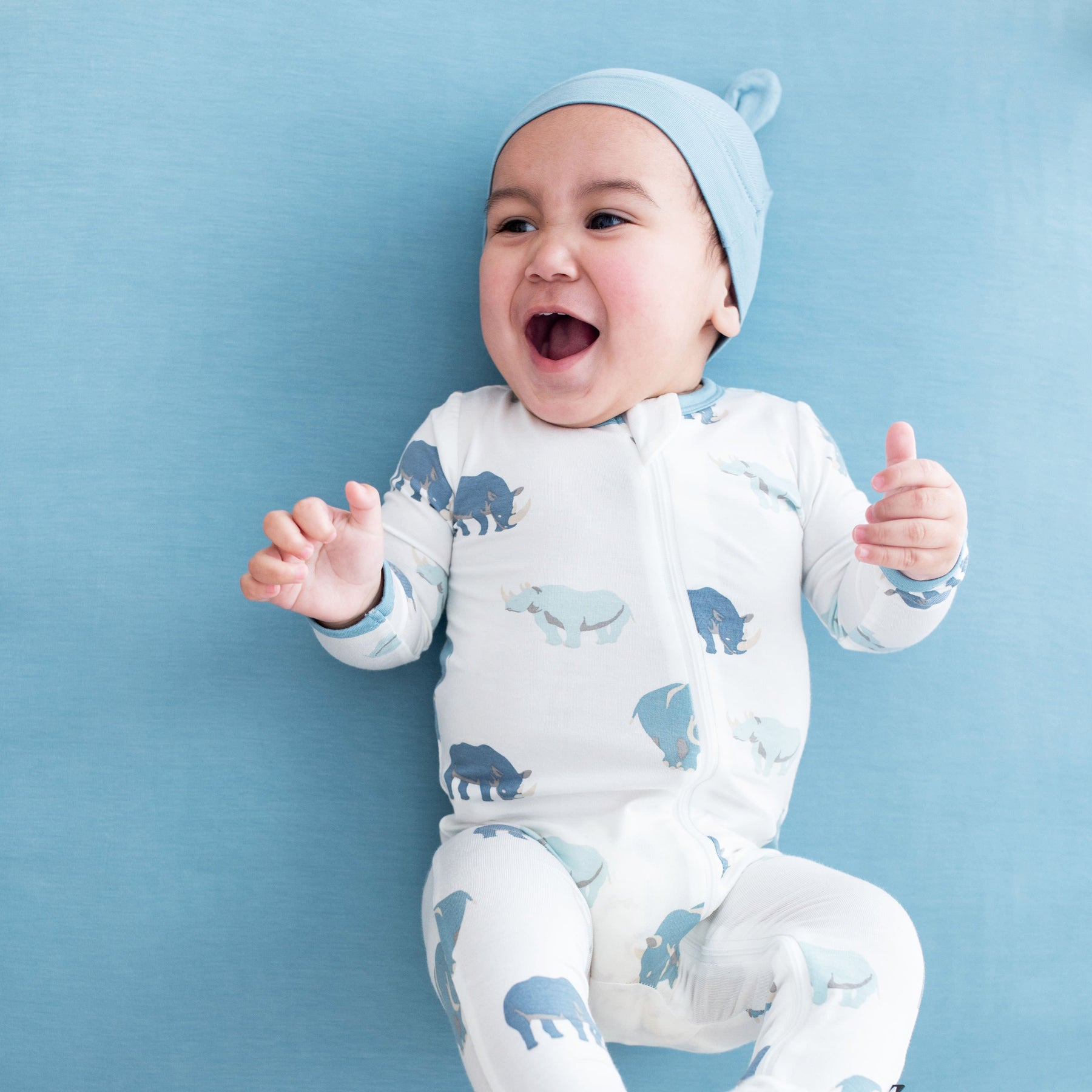 Zippered Sleepsuit in Rhino