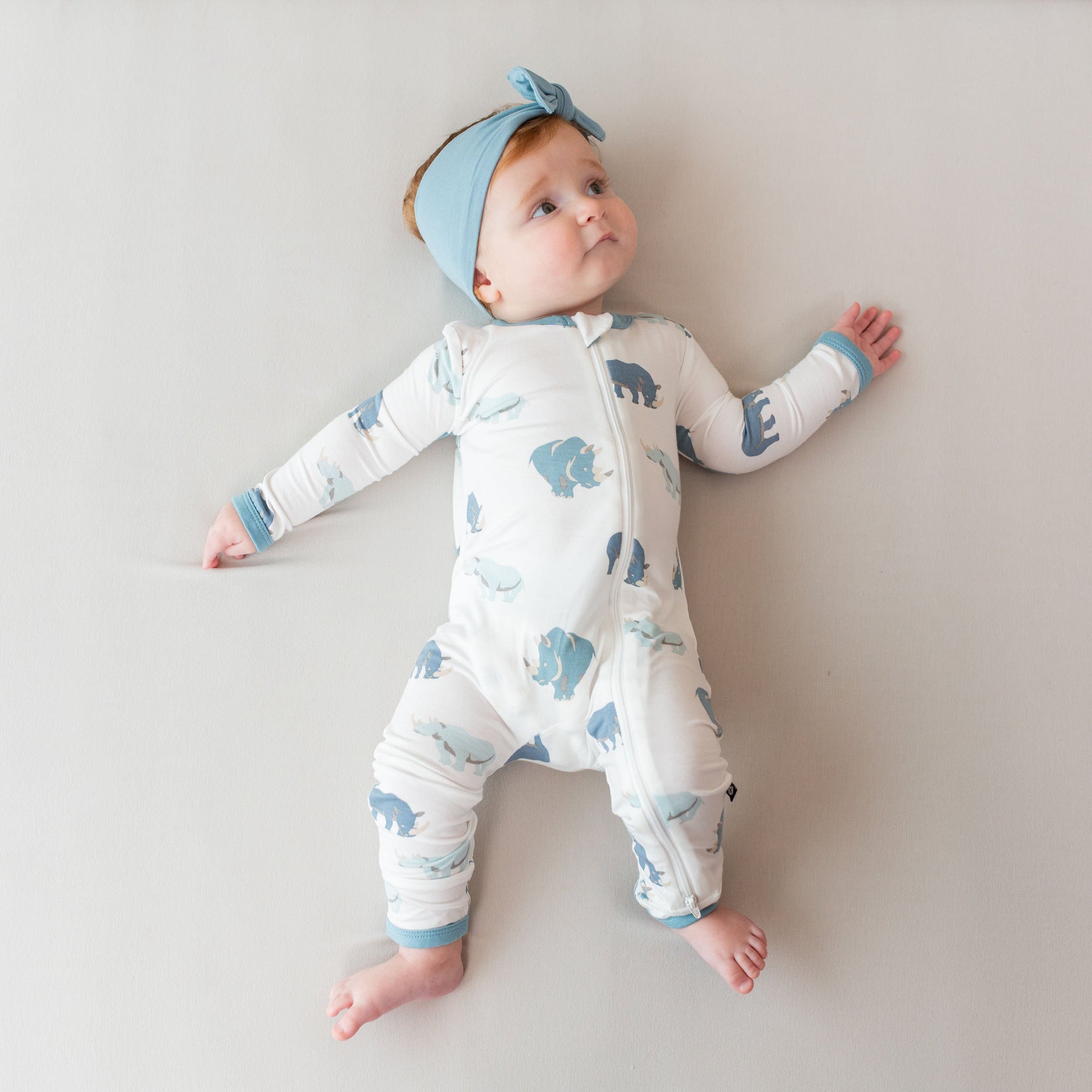 Zippered Footless Sleepsuit in Rhino