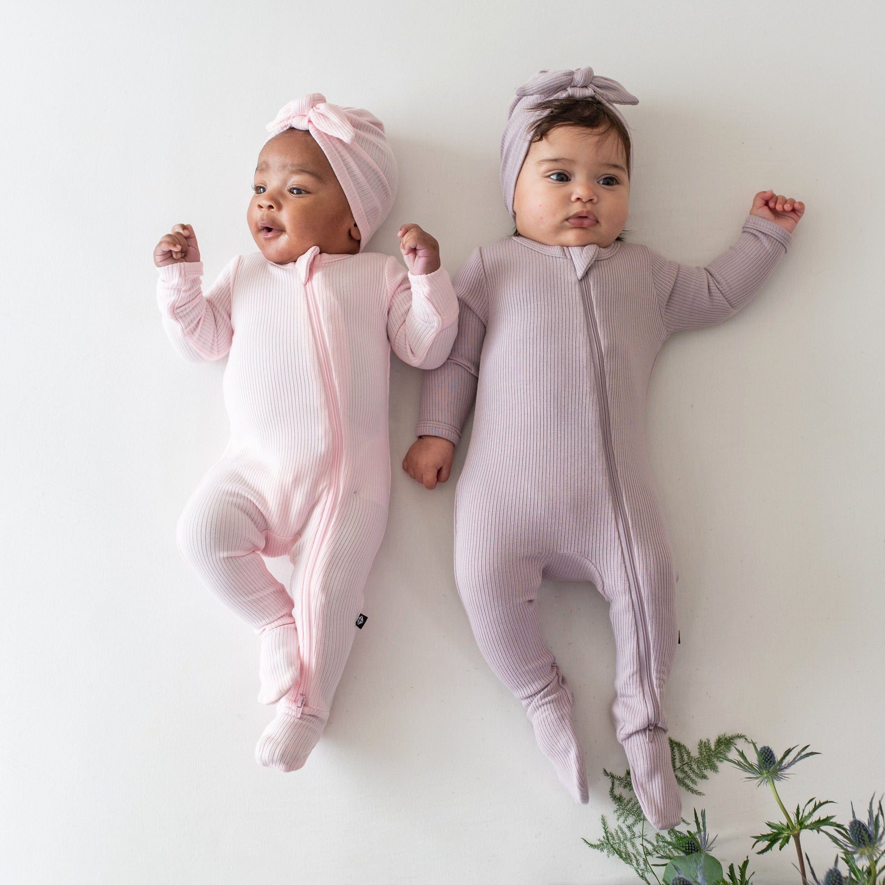 Ribbed Zippered Sleepsuit in Sakura