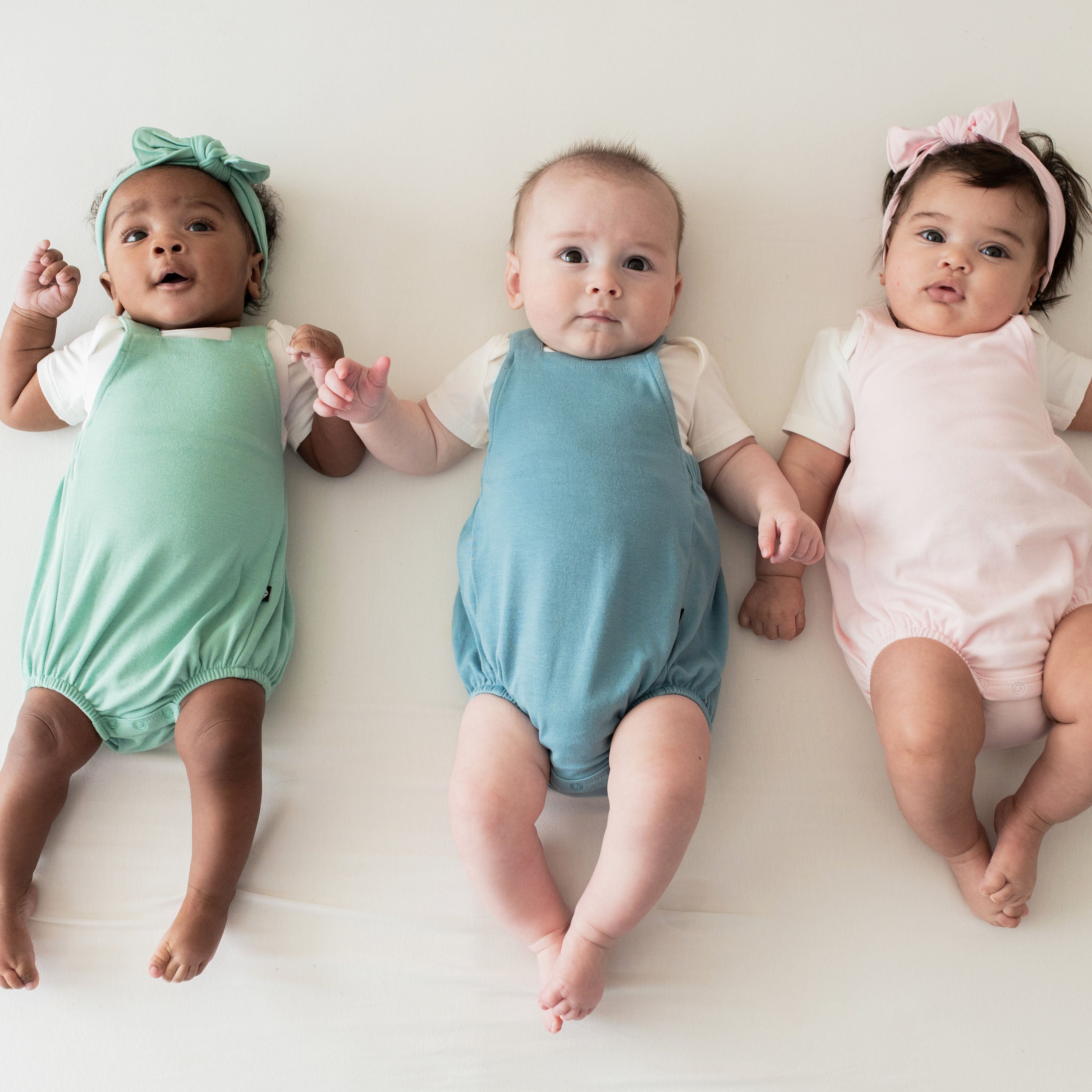 Bamboo Jersey Bubble Dungarees in Dusty Blue