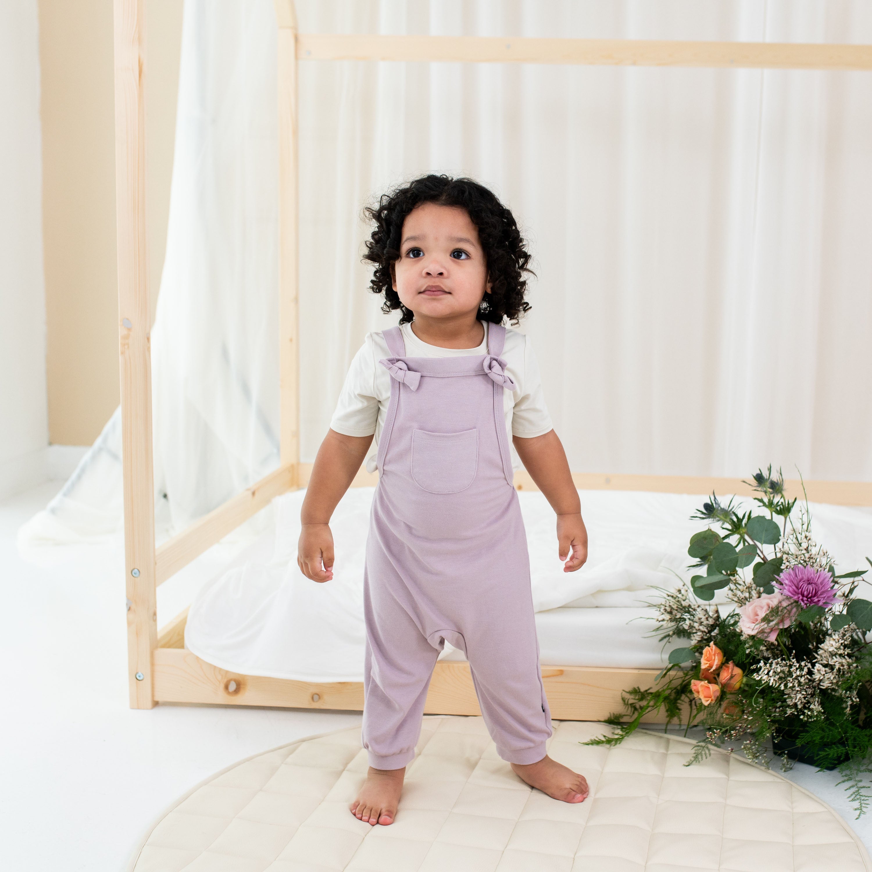 Bamboo Jersey Dungarees in Wisteria