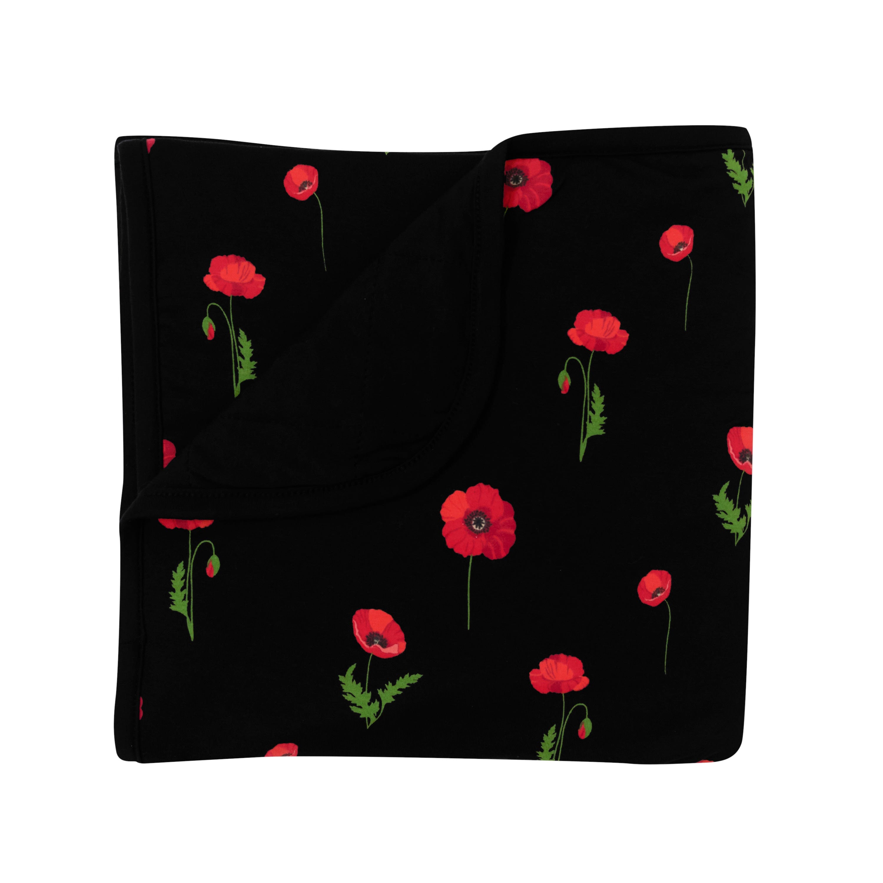 Kyte Baby Baby Blanket Midnight Poppies / Infant Baby Blanket in Midnight Poppies