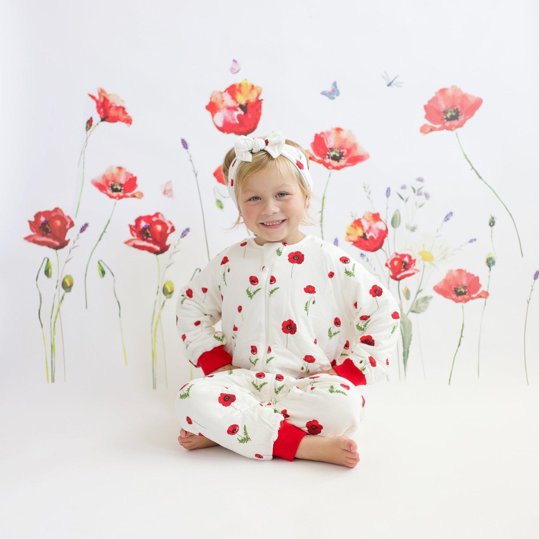 Kyte Baby Baby Bows Bow in Cloud Poppies