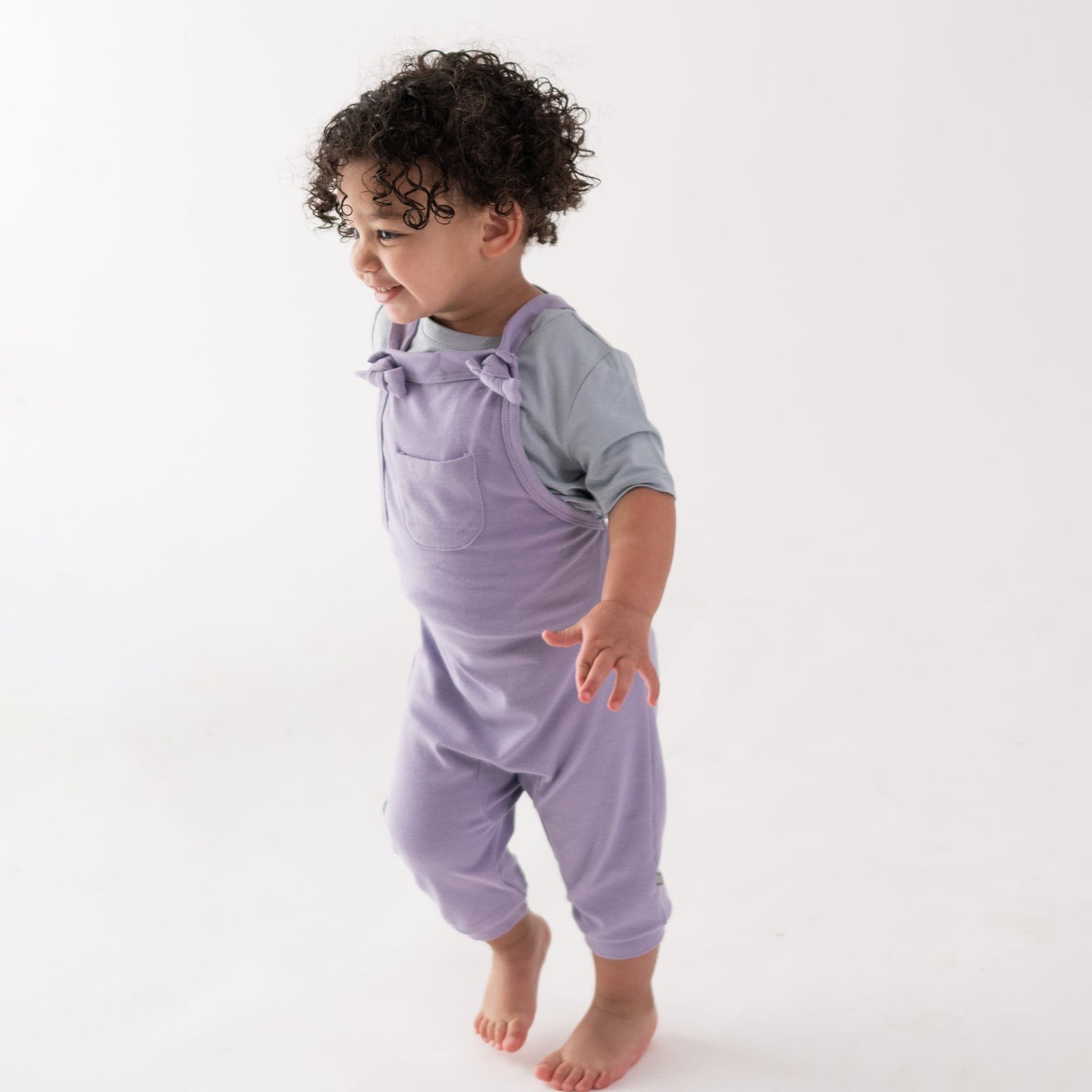 Kyte BABY Baby Overall Bamboo Jersey Overall in Taro