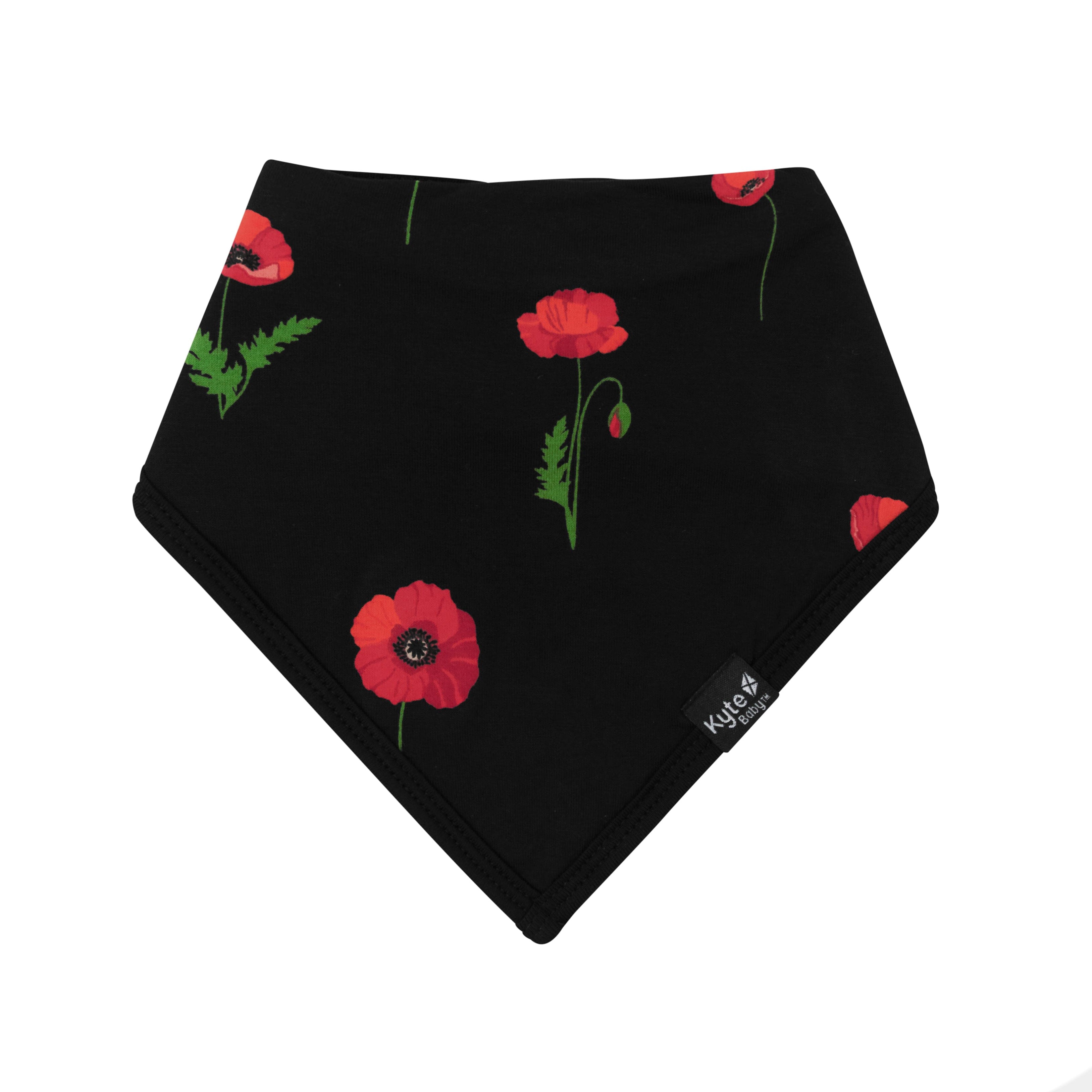 Kyte Baby Bib Midnight Poppies Bib in Midnight Poppies