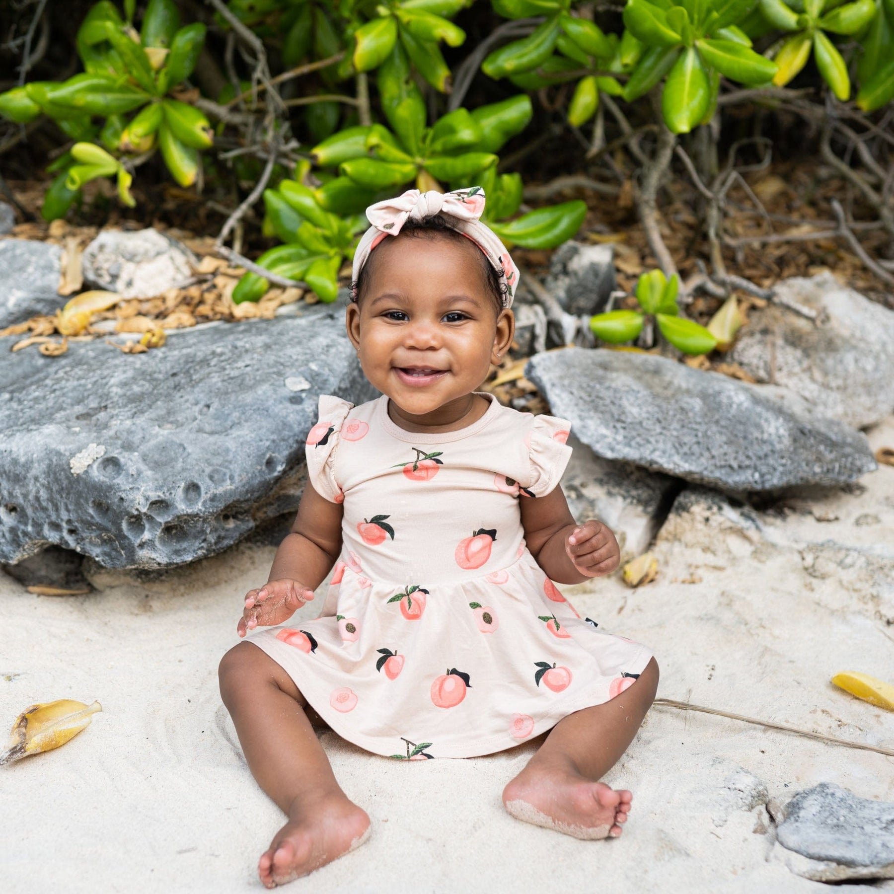 Kyte Baby Bodysuit Dress Twirl Bodysuit Dress in Peach