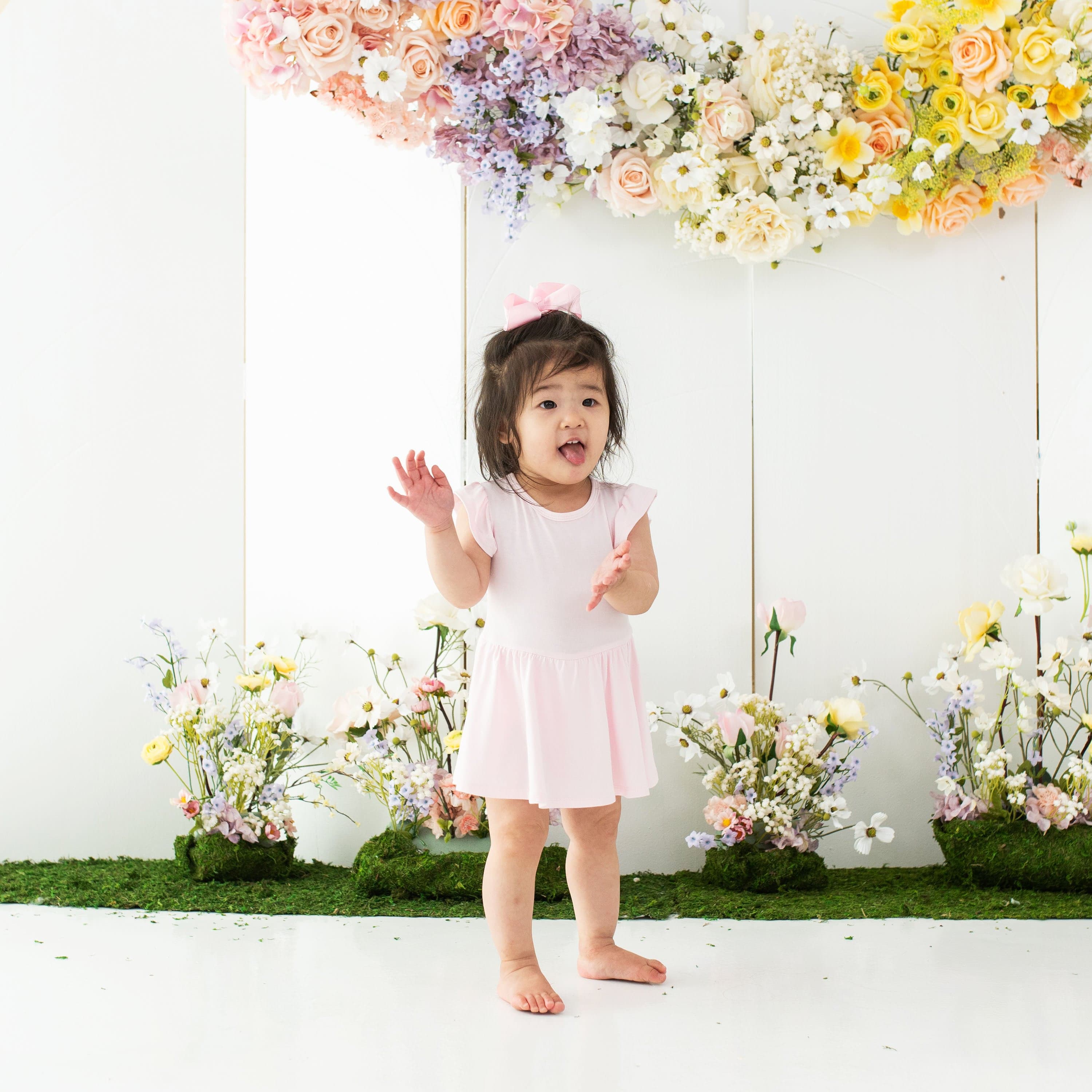 Kyte Baby Bodysuit Dress Twirl Bodysuit Dress in Sakura