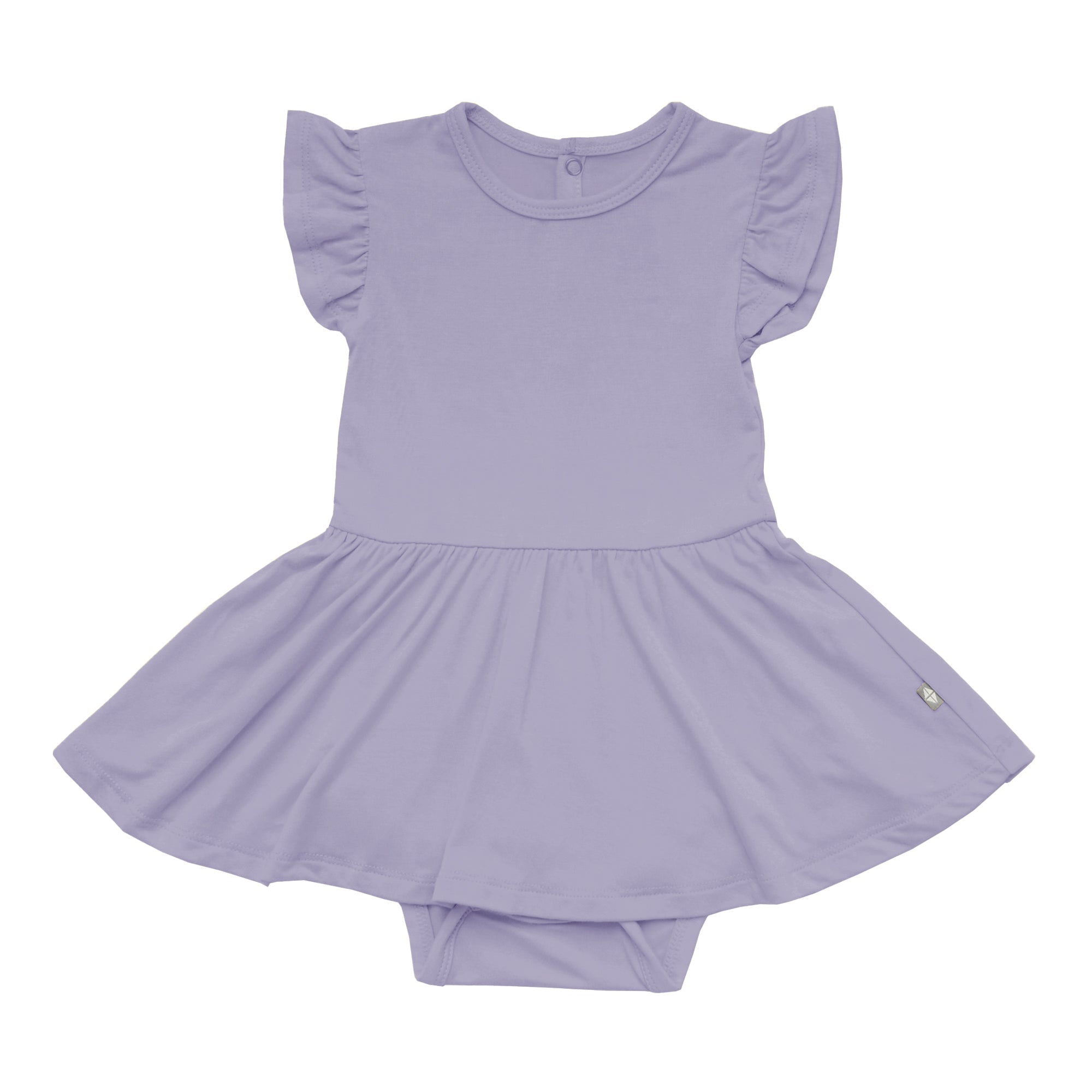 Kyte BABY Bodysuit Dress Twirl Bodysuit Dress in Taro