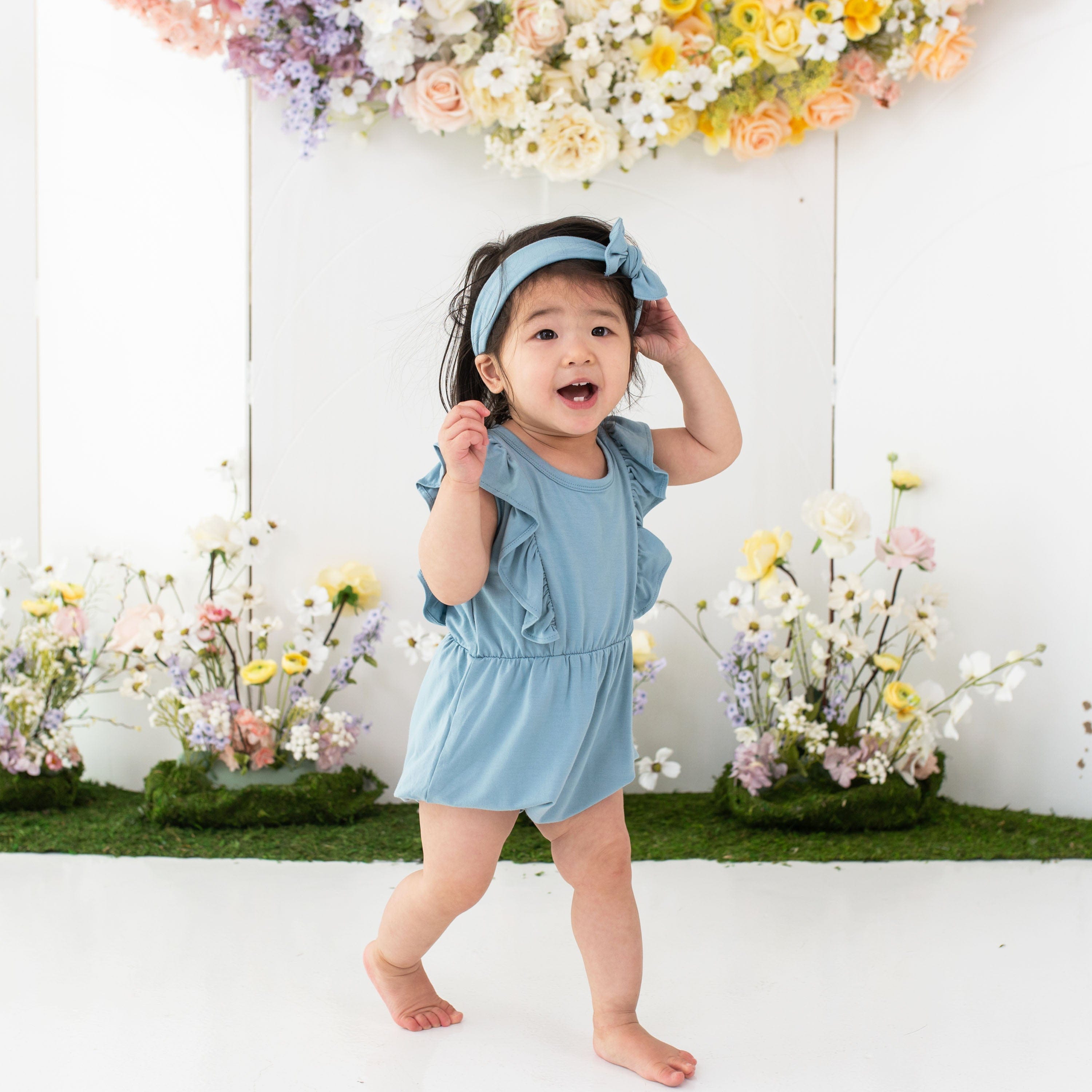 Kyte Baby Bubble Romper Bubble Romper in Dusty Blue