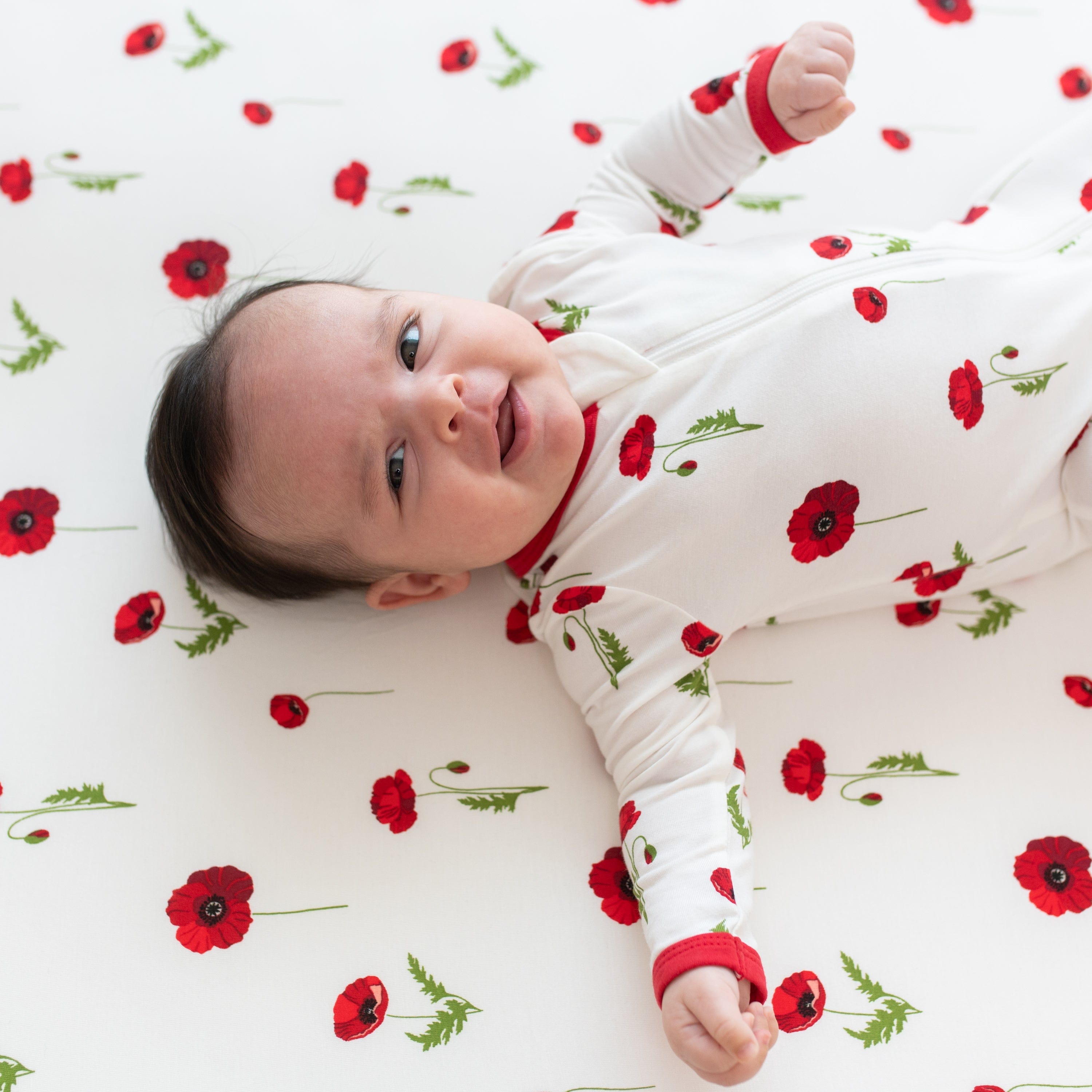 Kyte Baby Crib Sheet Cloud Poppies / Crib Sheet Crib Sheet in Cloud Poppies