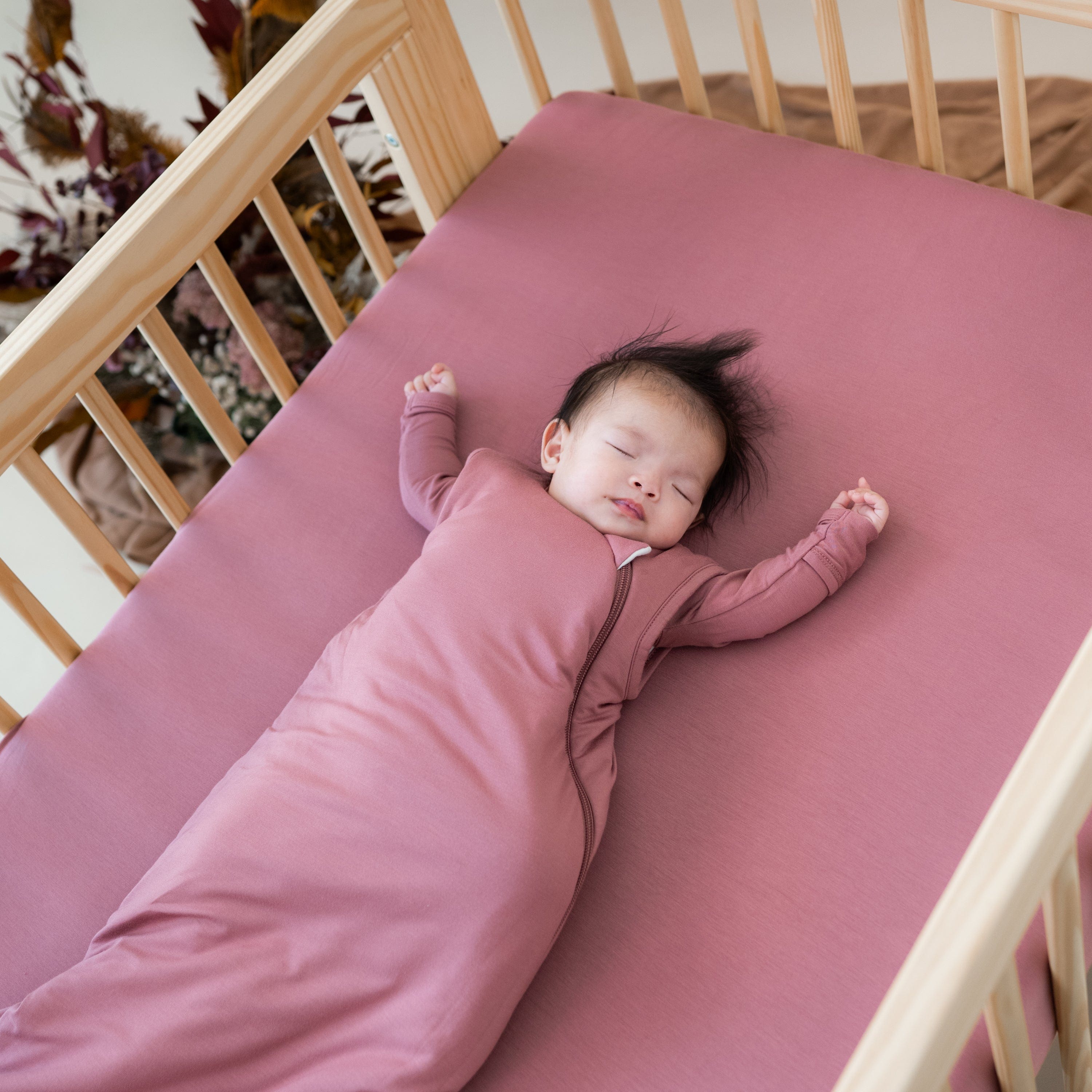 Dusty pink cot sheet on sale