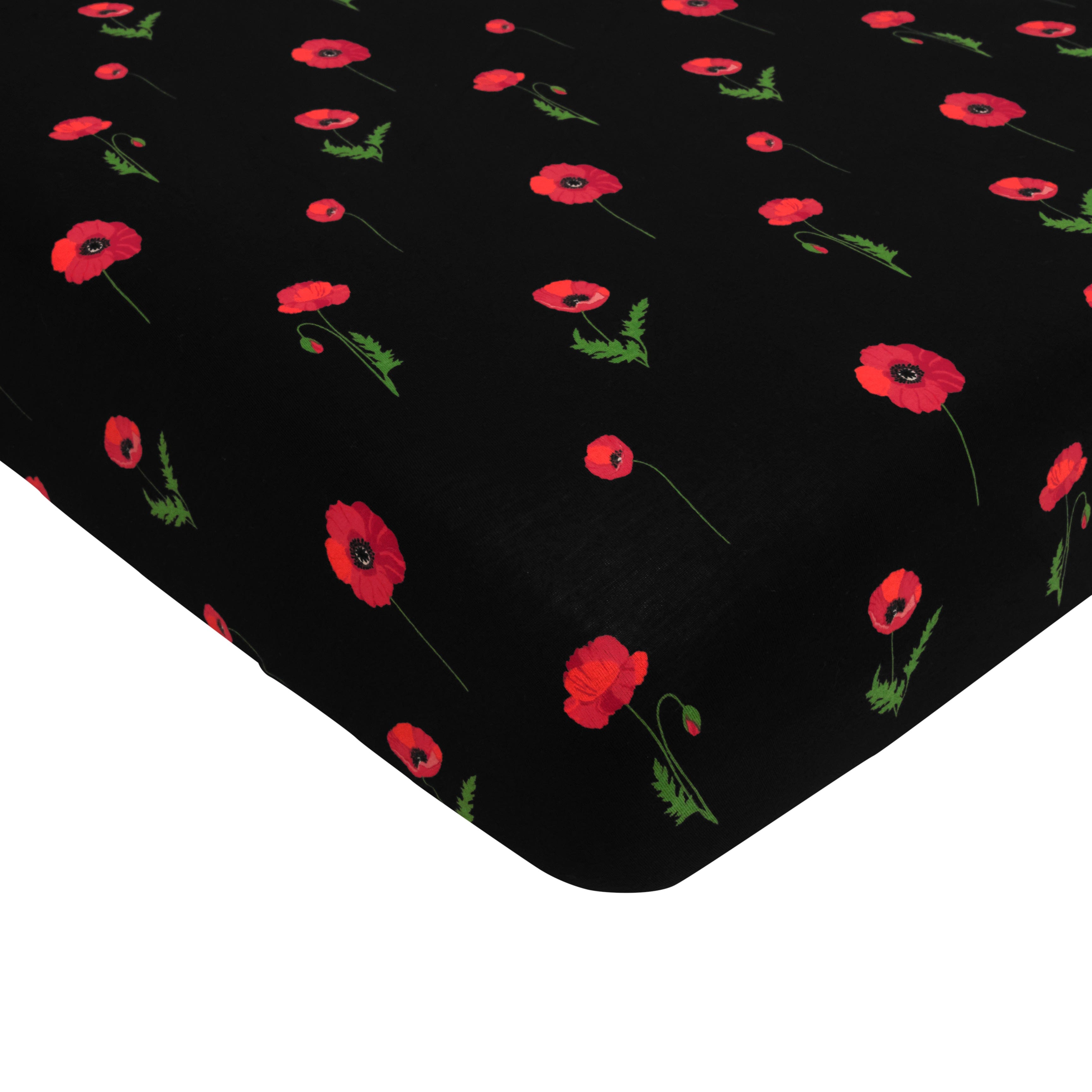 Kyte Baby Crib Sheet Midnight Poppies / Crib Sheet Crib Sheet in Midnight Poppies