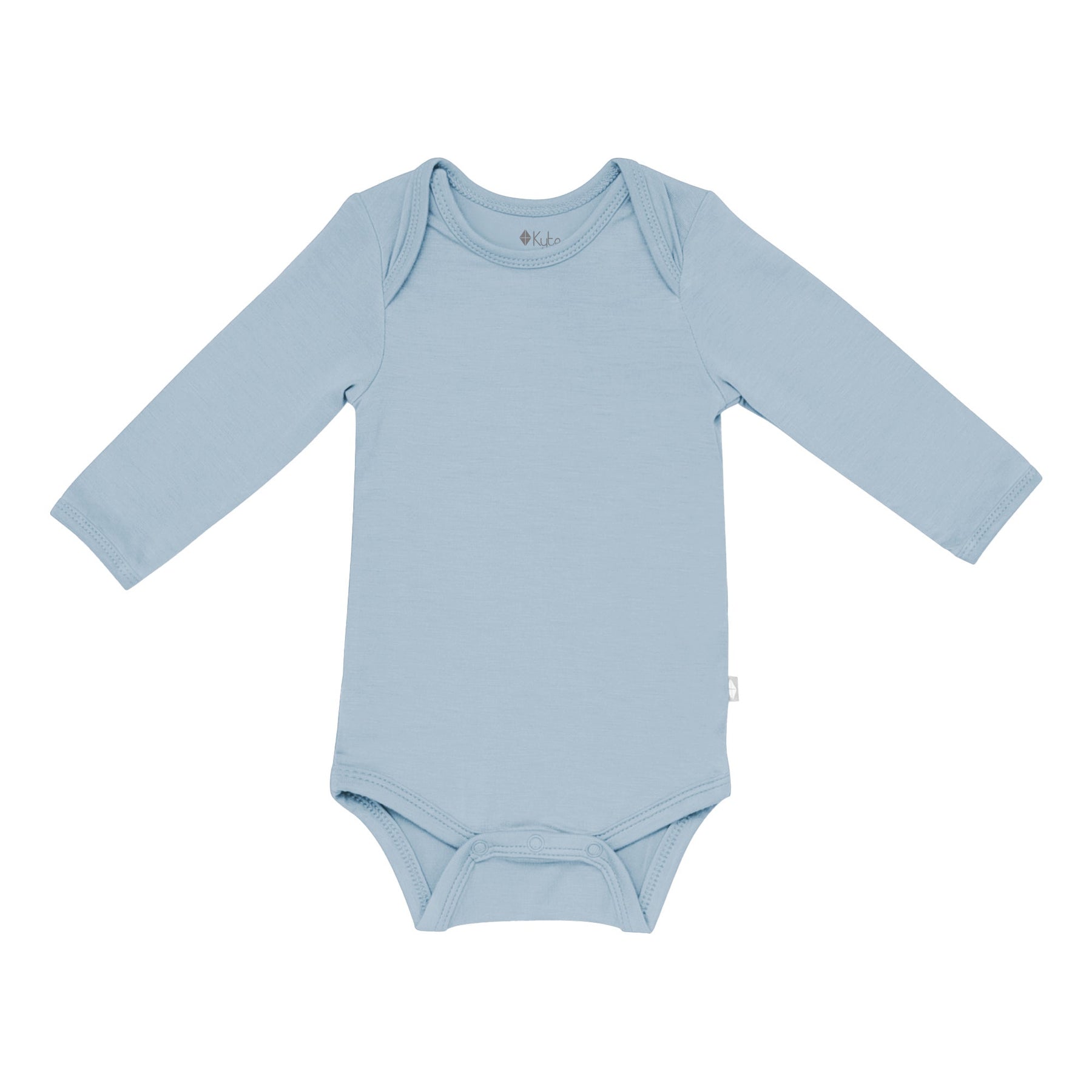 Kyte BABY Layette Long Sleeve Bodysuit in Fog