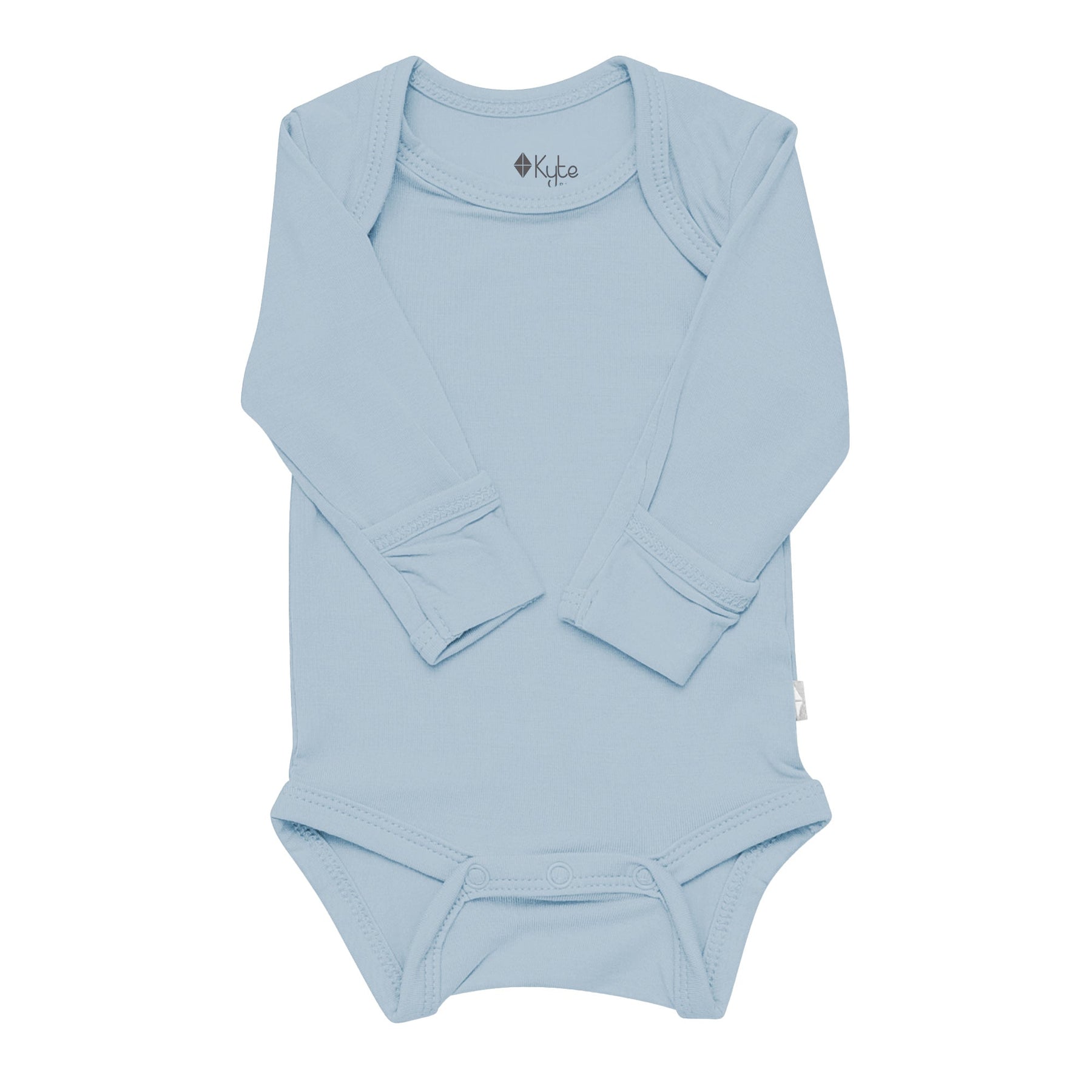 Kyte BABY Layette Long Sleeve Bodysuit in Fog