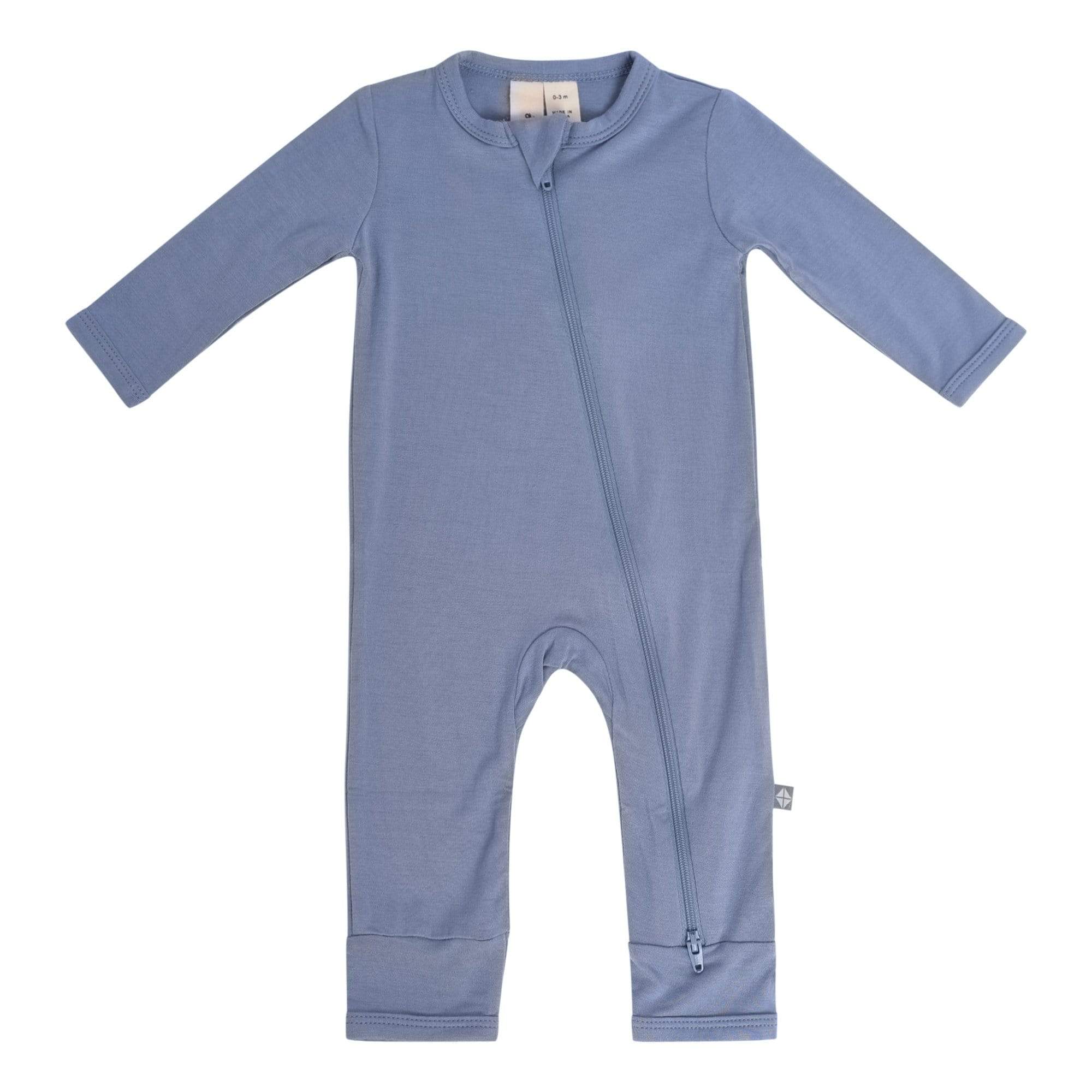 Kyte BABY Layette Slate / Newborn Zippered Romper in Slate