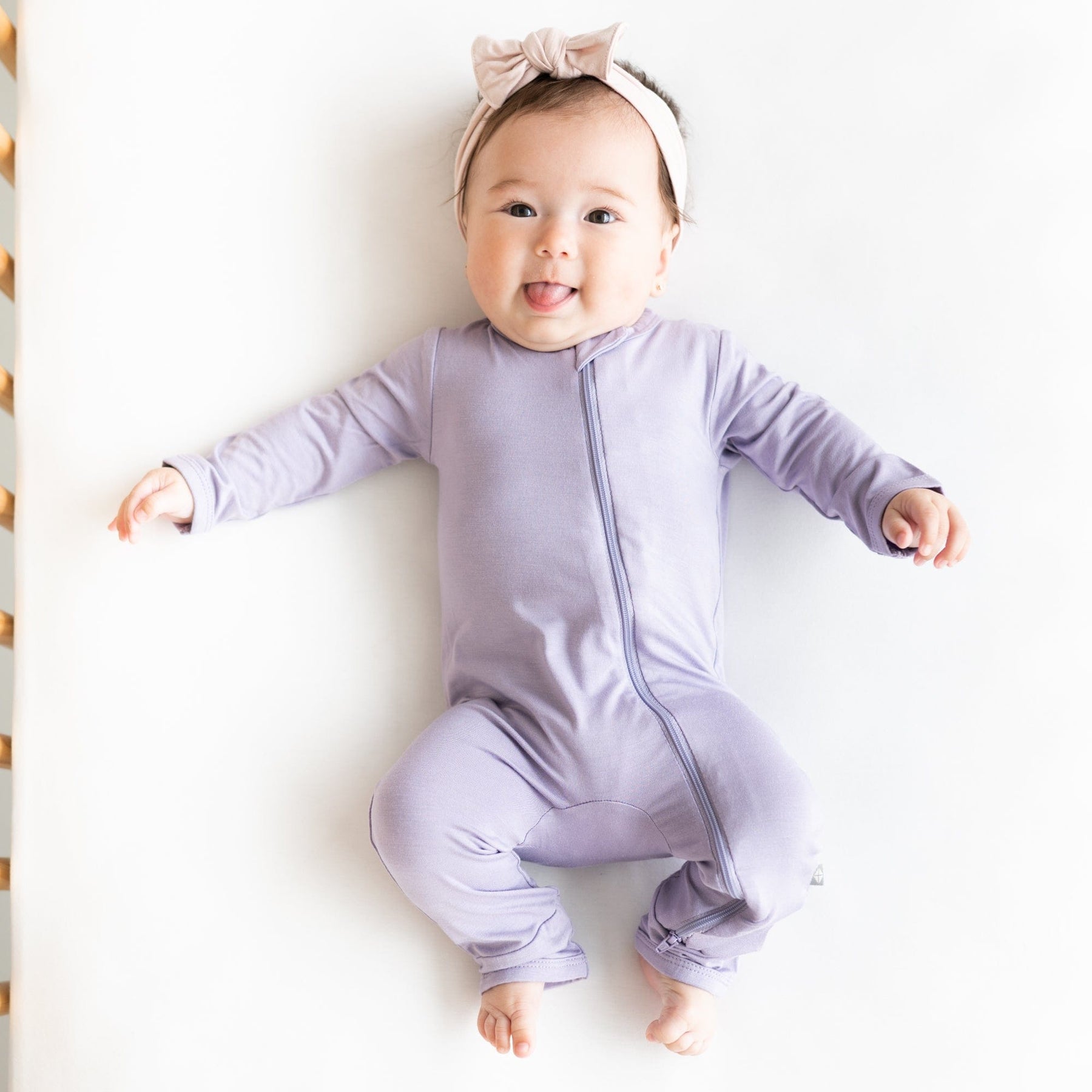 Kyte BABY Layette Zippered Romper in Taro