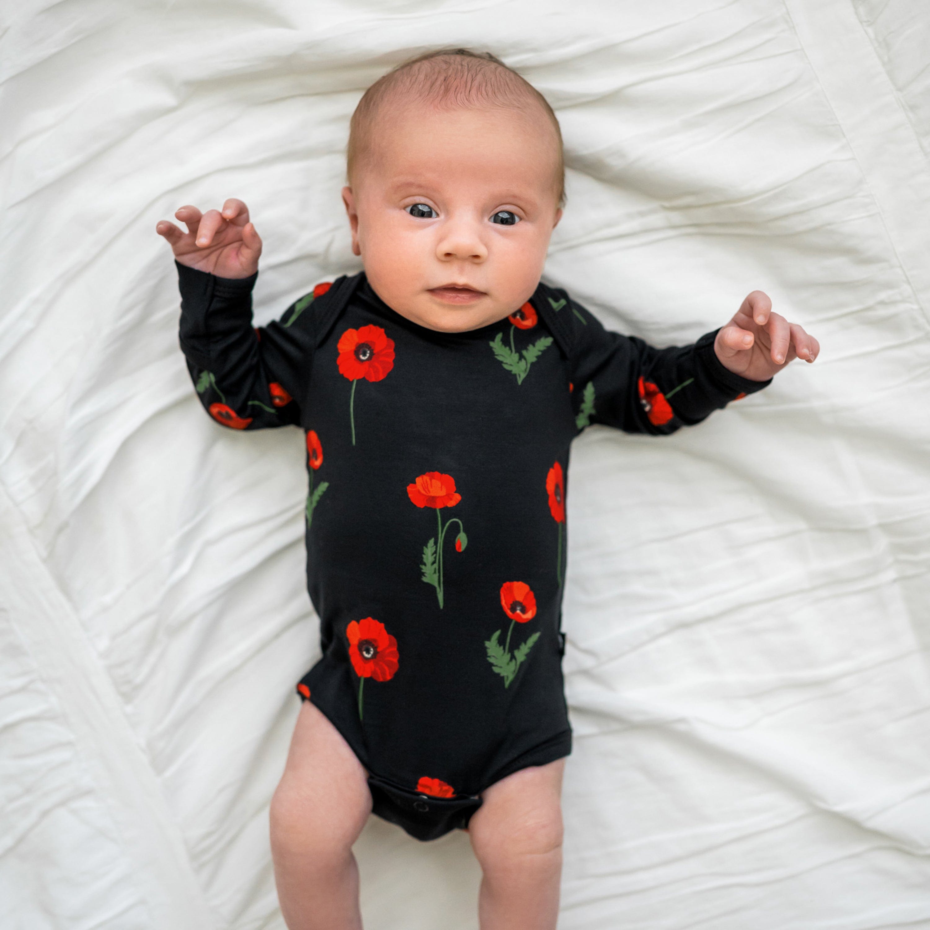 Kyte Baby Long Sleeve Bodysuits Long Sleeve Bodysuit in Midnight Poppies