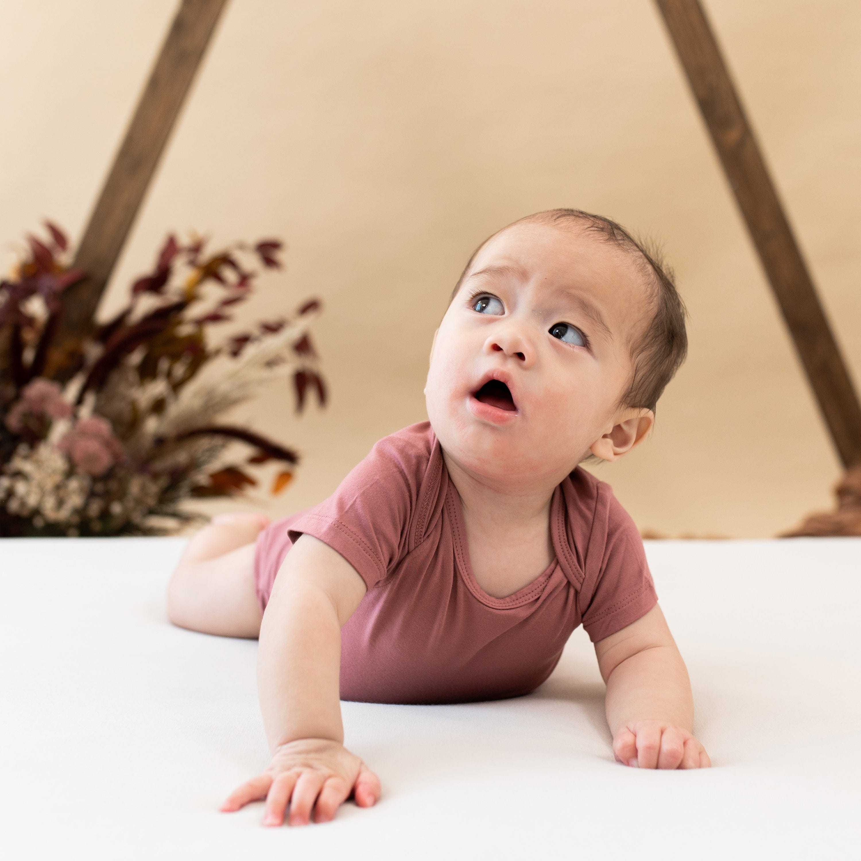 Kyte Baby Short Sleeve Bodysuits Bodysuit in Dusty Rose