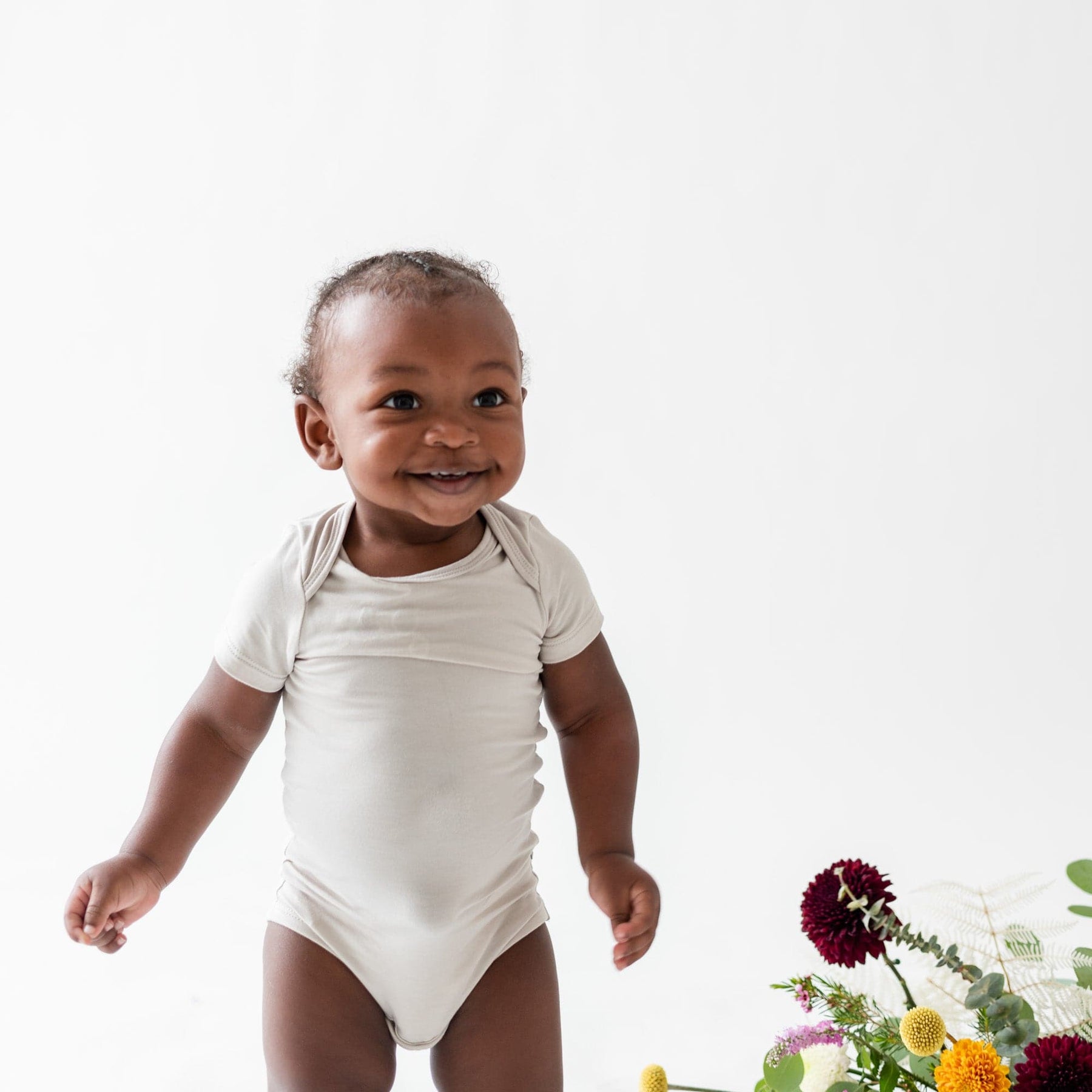 Kyte BABY Short Sleeve Bodysuits Bodysuit in Oat