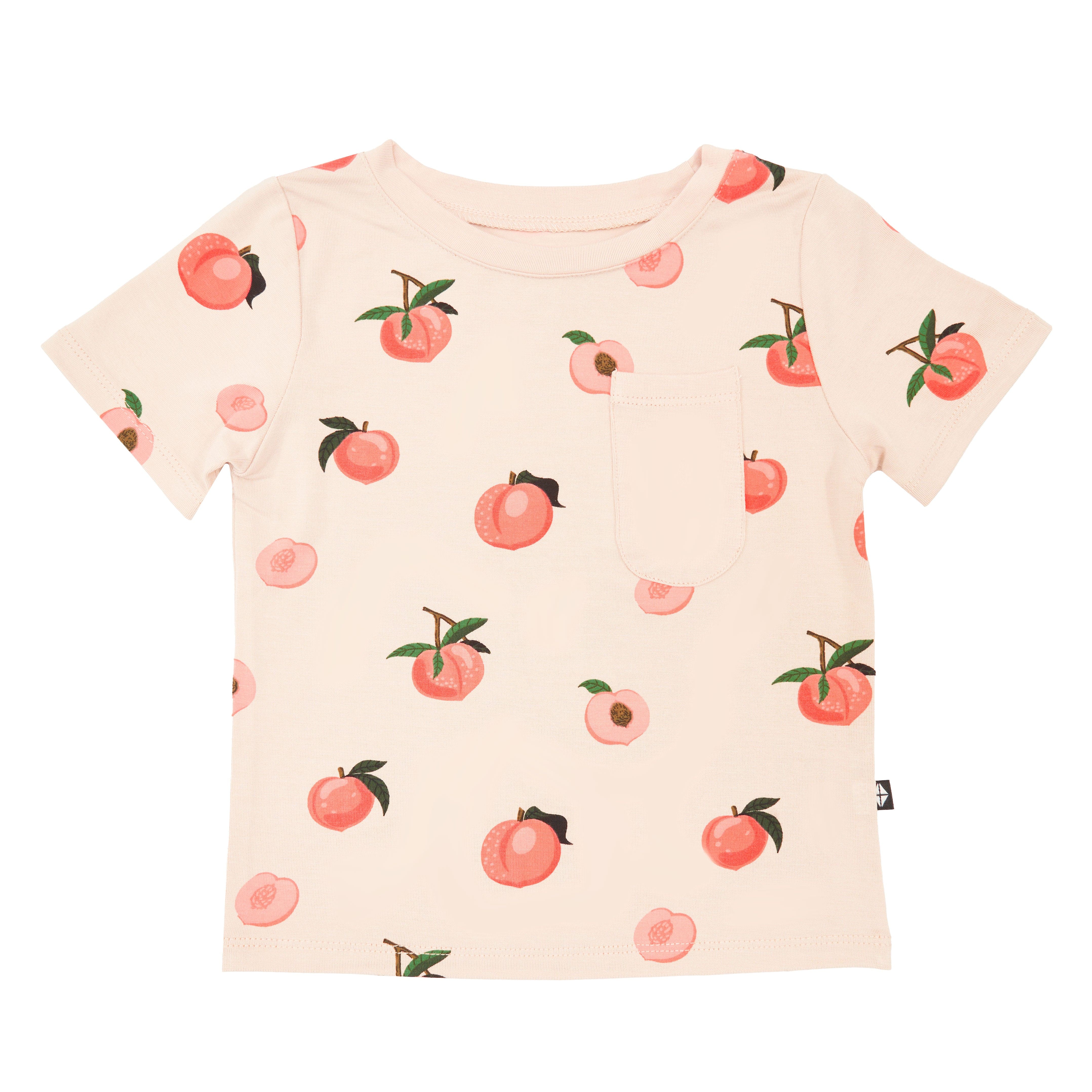 Kyte Baby Short Sleeve Toddler Unisex Tee Toddler Crew Neck Tee in Peach