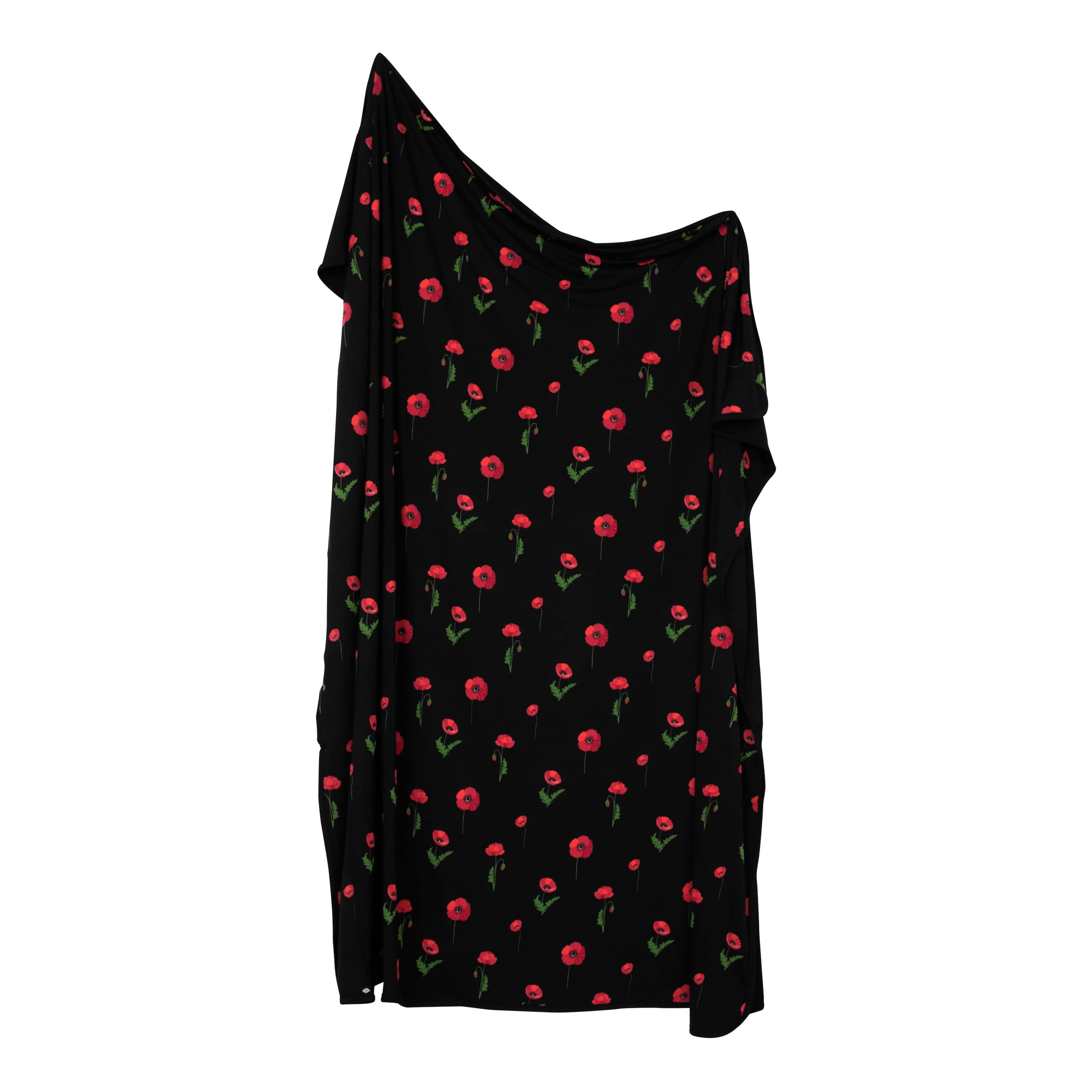 Kyte Baby Swaddling Blanket Midnight Poppies / Infant Swaddle Blanket in Midnight Poppies