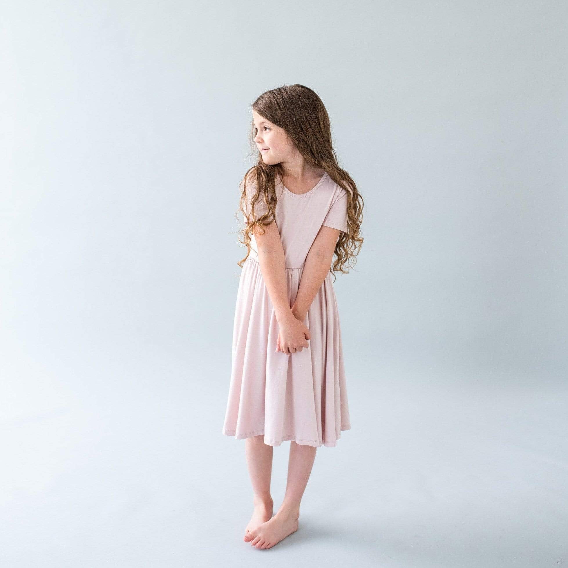 Kyte BABY Toddler Short Sleeve Twirl Dress Twirl Dress in Blush