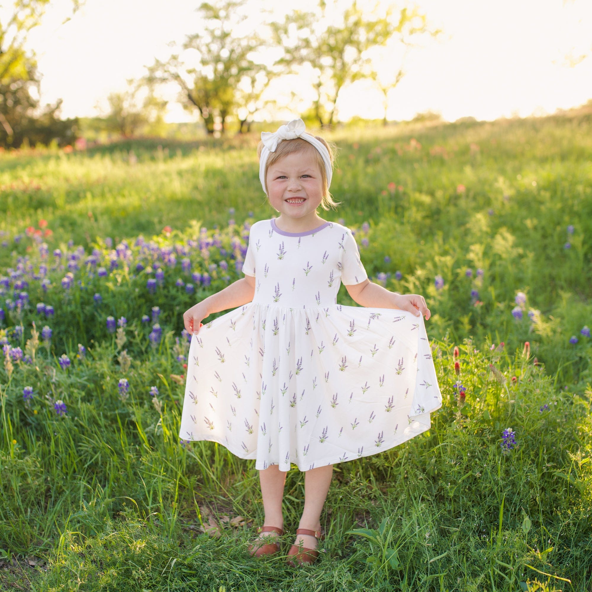 Kyte Baby Toddler Short Sleeve Twirl Dress Twirl Dress in Lavender