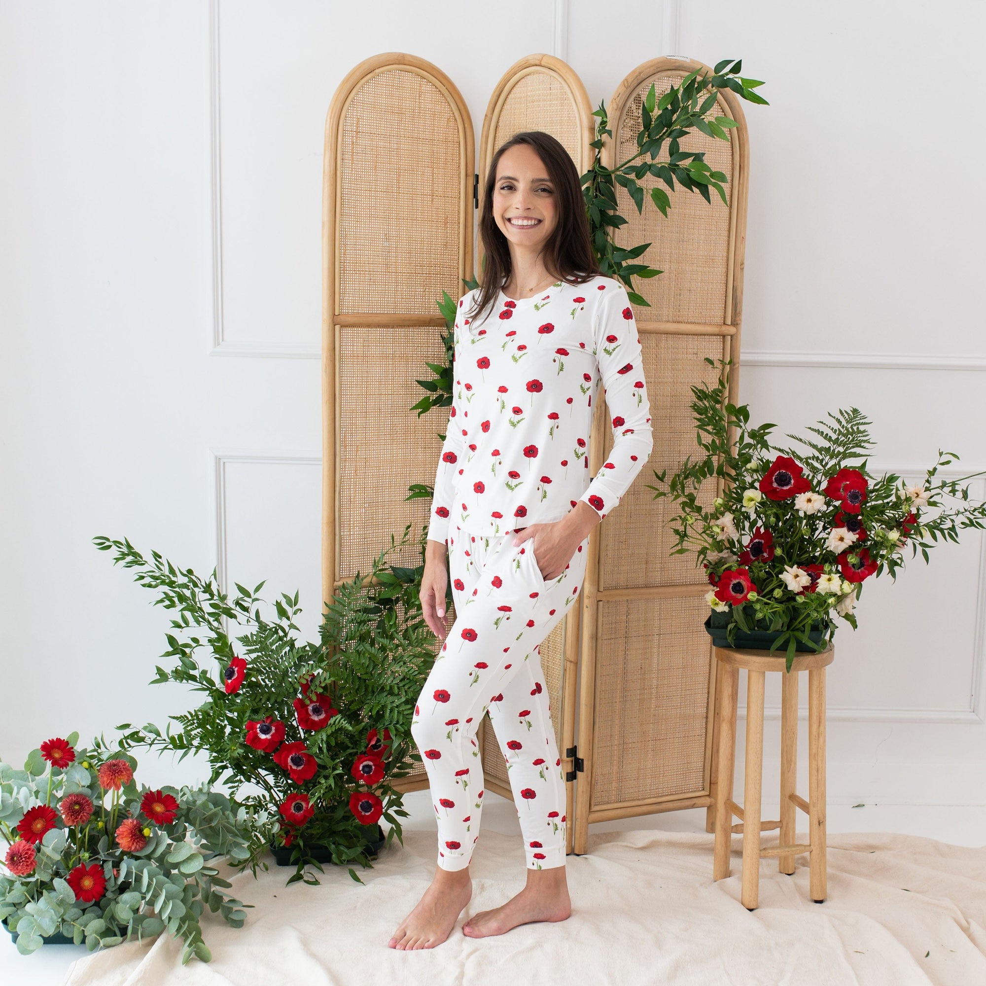 Kyte Baby Women's Jogger Pajama Set Women's Jogger Pajama Set in Cloud Poppies