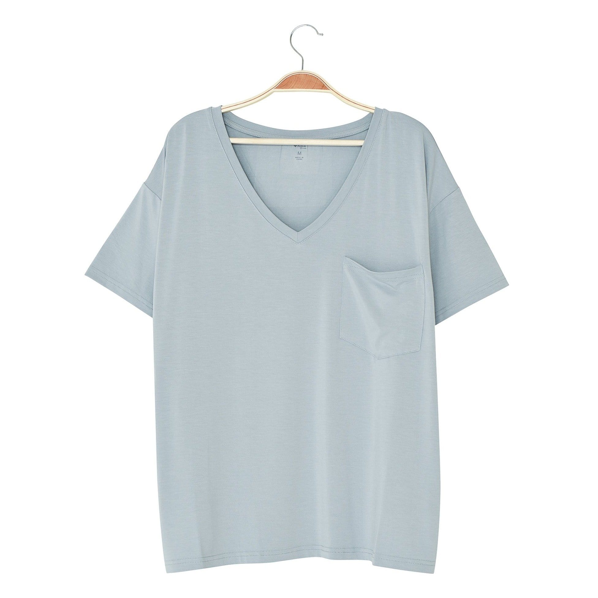 Kyte BABY Women's Tee Women’s Relaxed Fit V-Neck in Fog