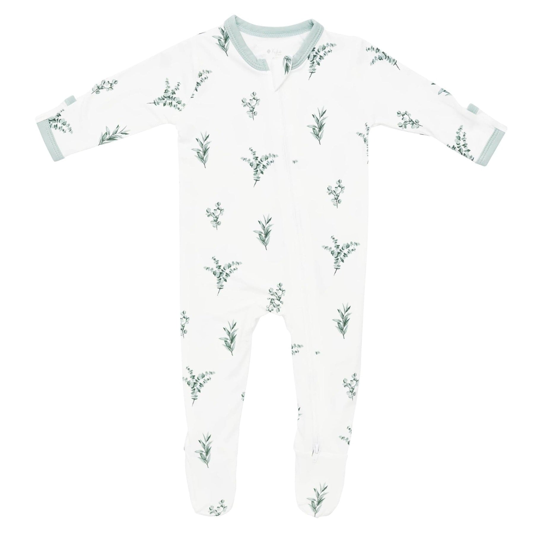 Kyte BABY Zippered Footies Printed Zippered Footie in Eucalyptus