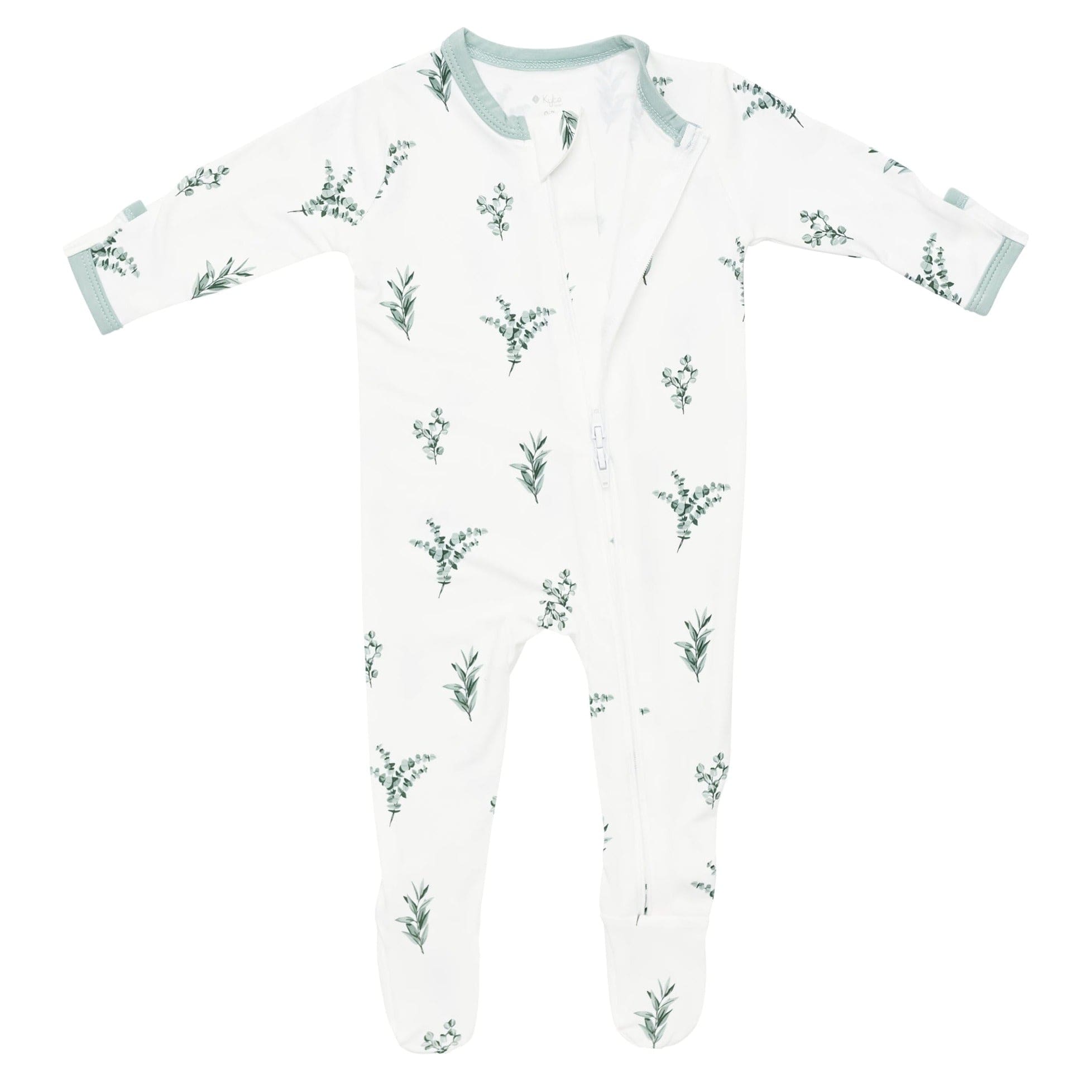 Kyte BABY Zippered Footies Printed Zippered Footie in Eucalyptus