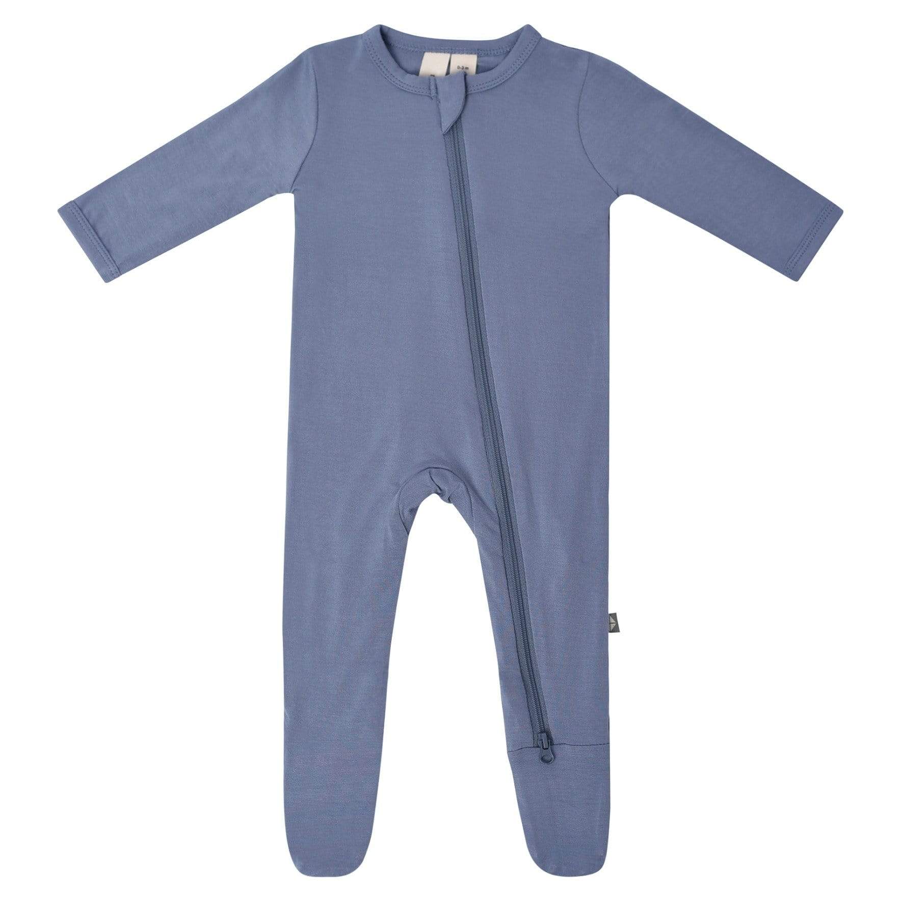 Kyte BABY Zippered Footies Slate / Newborn Zippered Footie in Slate