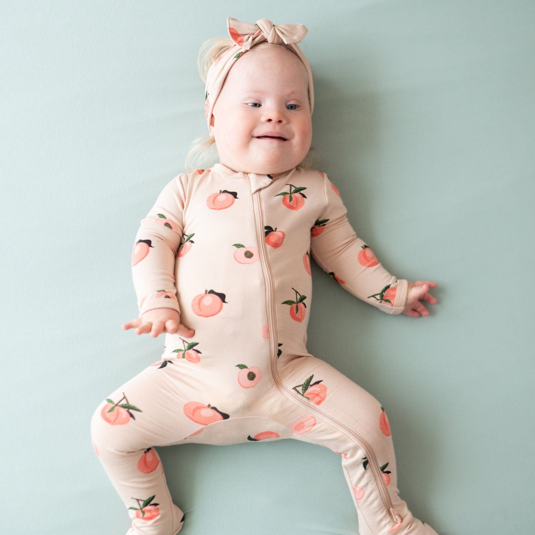 Kyte Baby Zippered Footies Zippered Footie in Peach