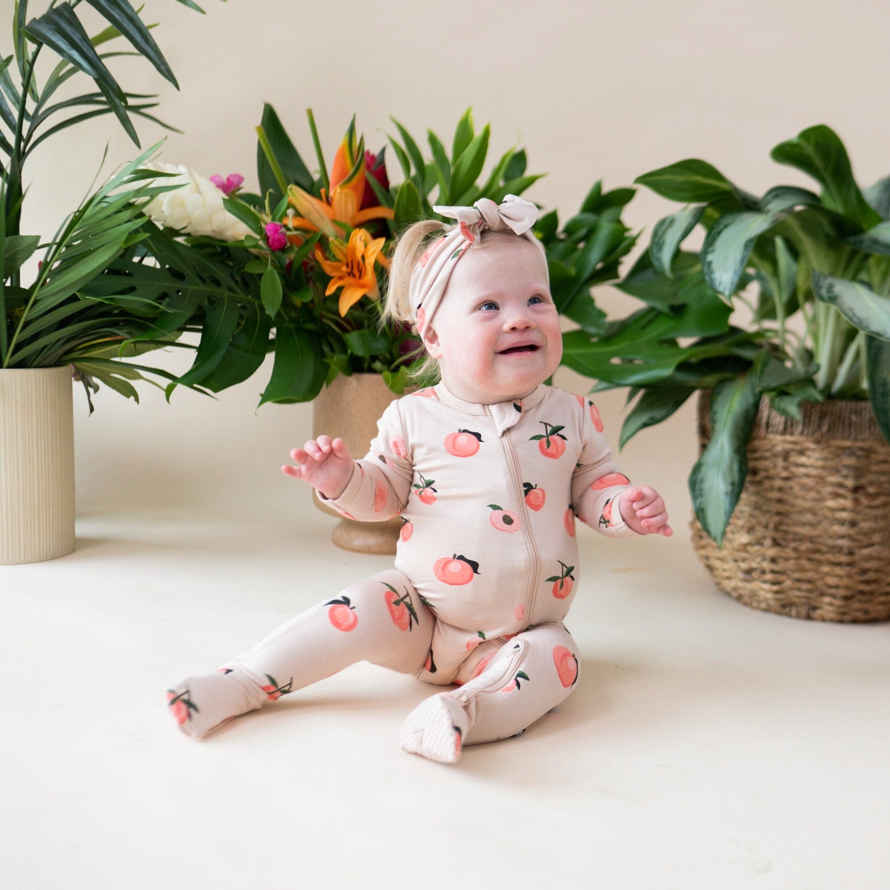 Kyte Baby Zippered Footies Zippered Footie in Peach